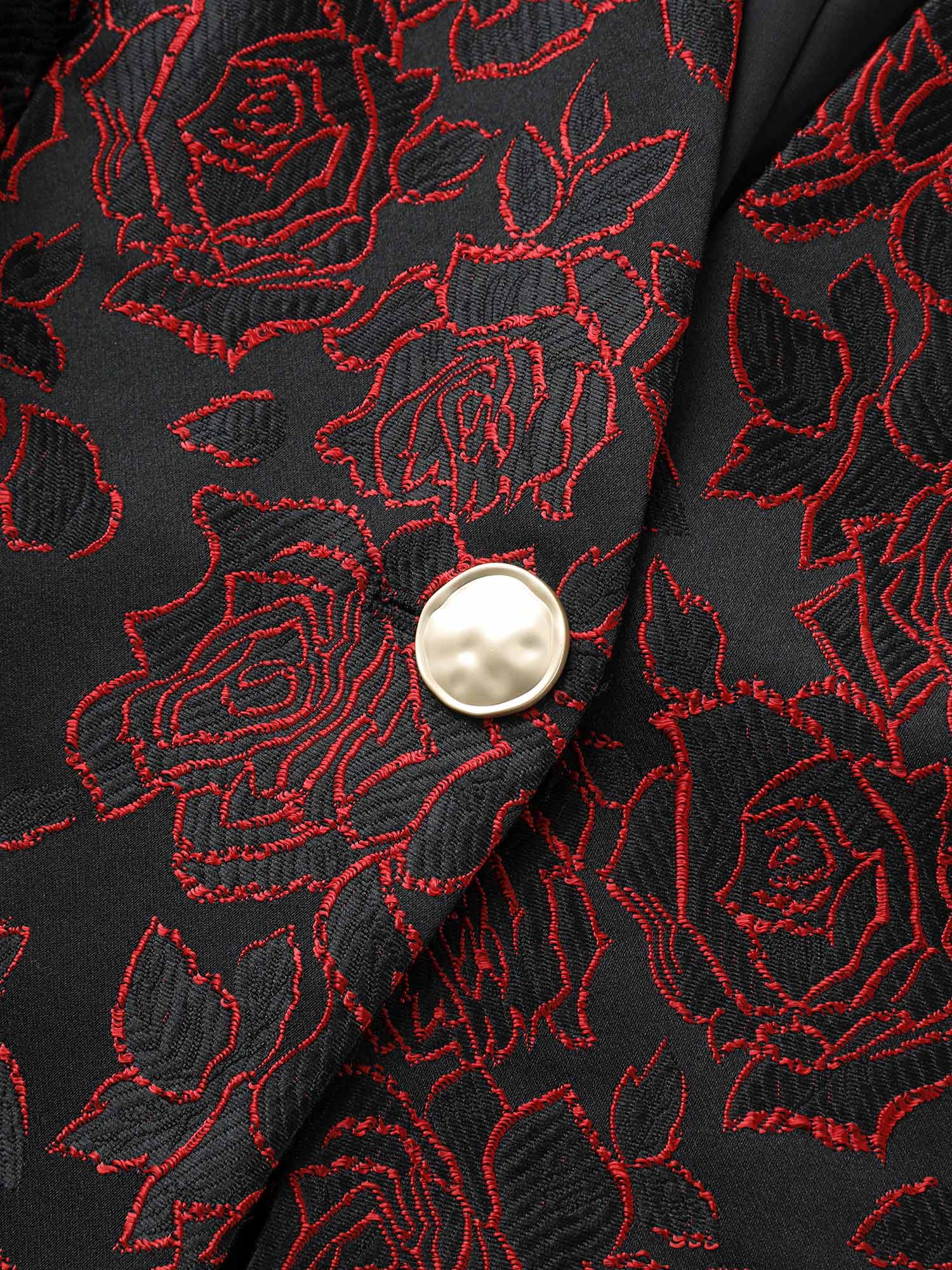 

Plus Size Rose Embroidered Contrast Texture Vest Black Cocktail Non Party Vests  Bloomchic