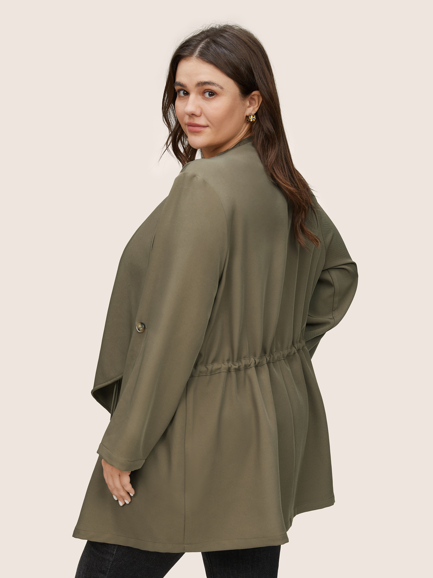 Plus Size Women Everyday Plain Plain Casual Jackets BloomChic 