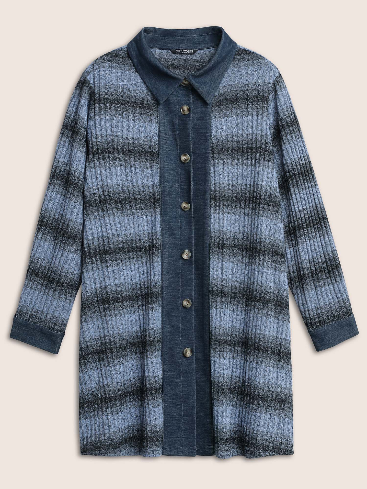 Plus Size Women Everyday Striped Heather Casual Jackets BloomChic 
