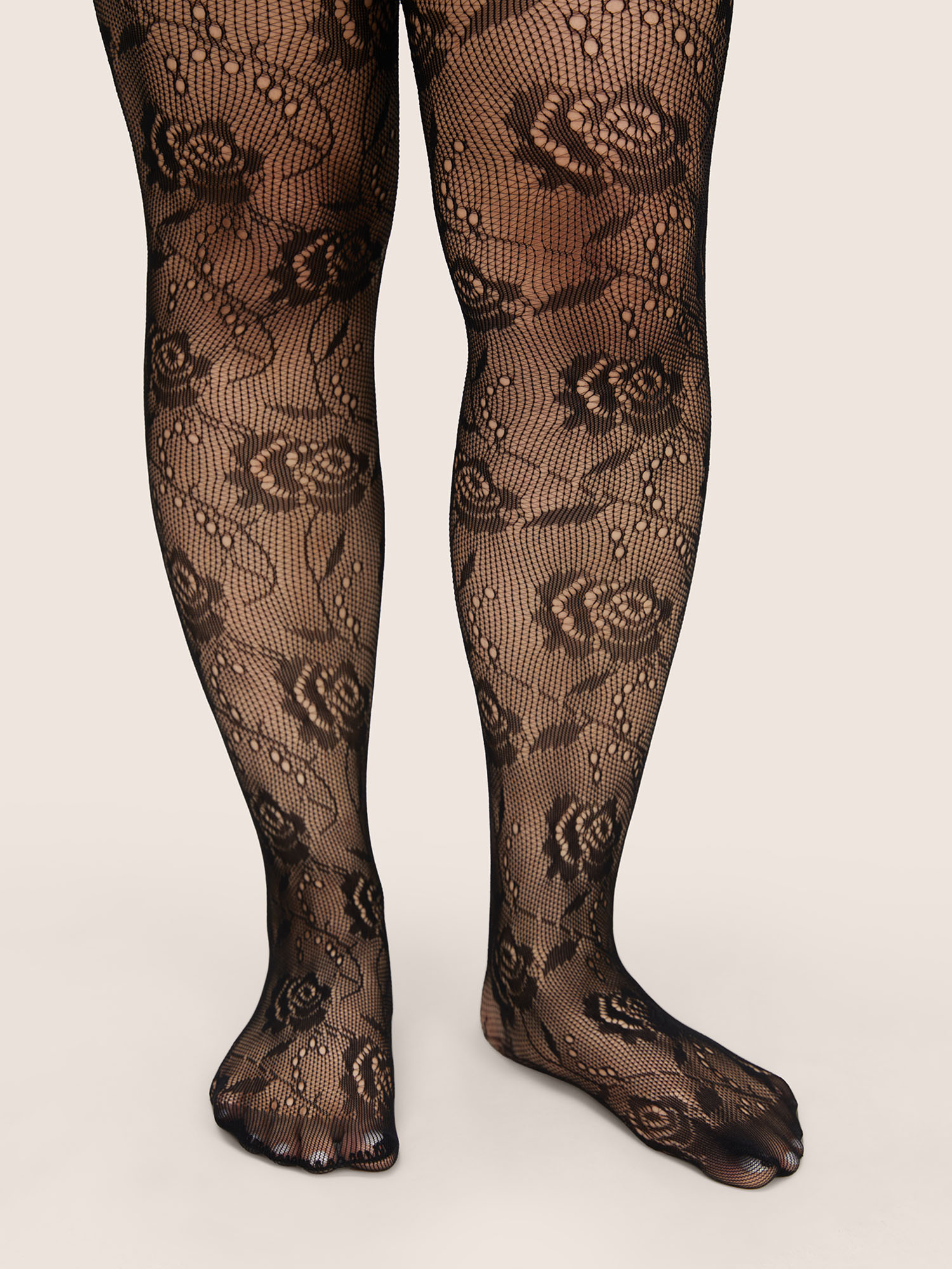 

Rose Fishnets Pantyhose Tights, Black