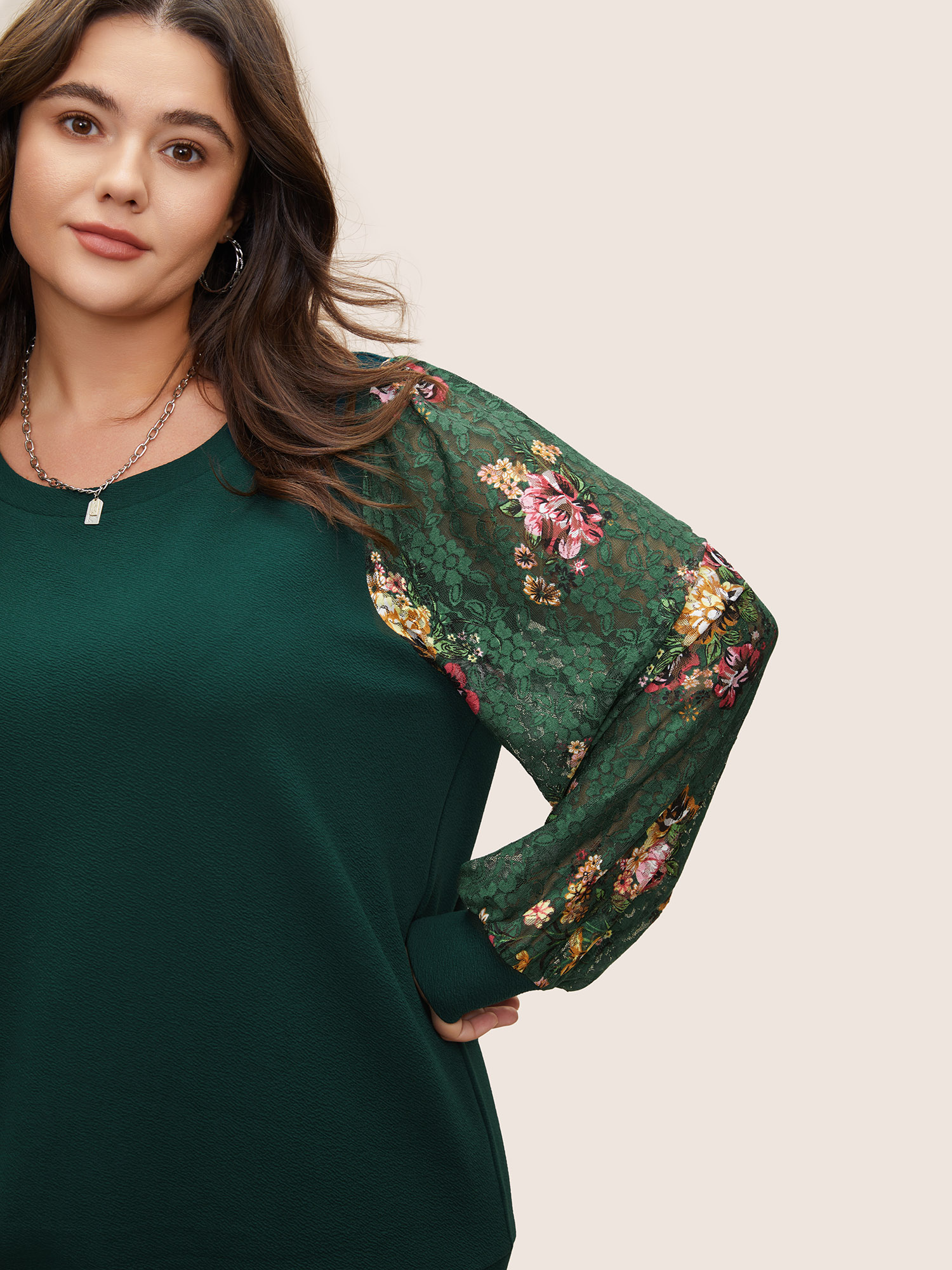 Plus Size Women Everyday Floral Printed Regular Regular Sleeve Long Sleeve Round Neck Elegant Sweatshirts BloomChic 