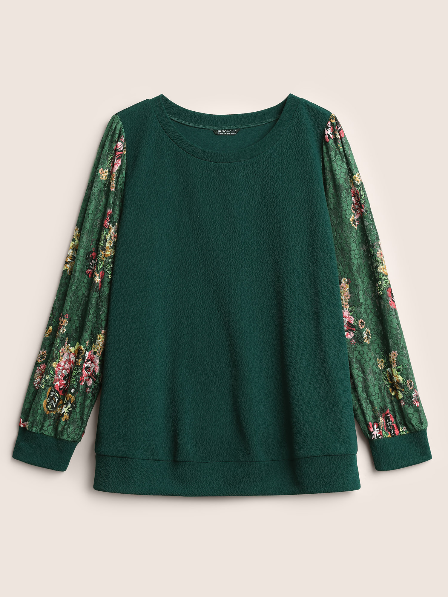 Plus Size Women Everyday Floral Printed Regular Regular Sleeve Long Sleeve Round Neck Elegant Sweatshirts BloomChic 