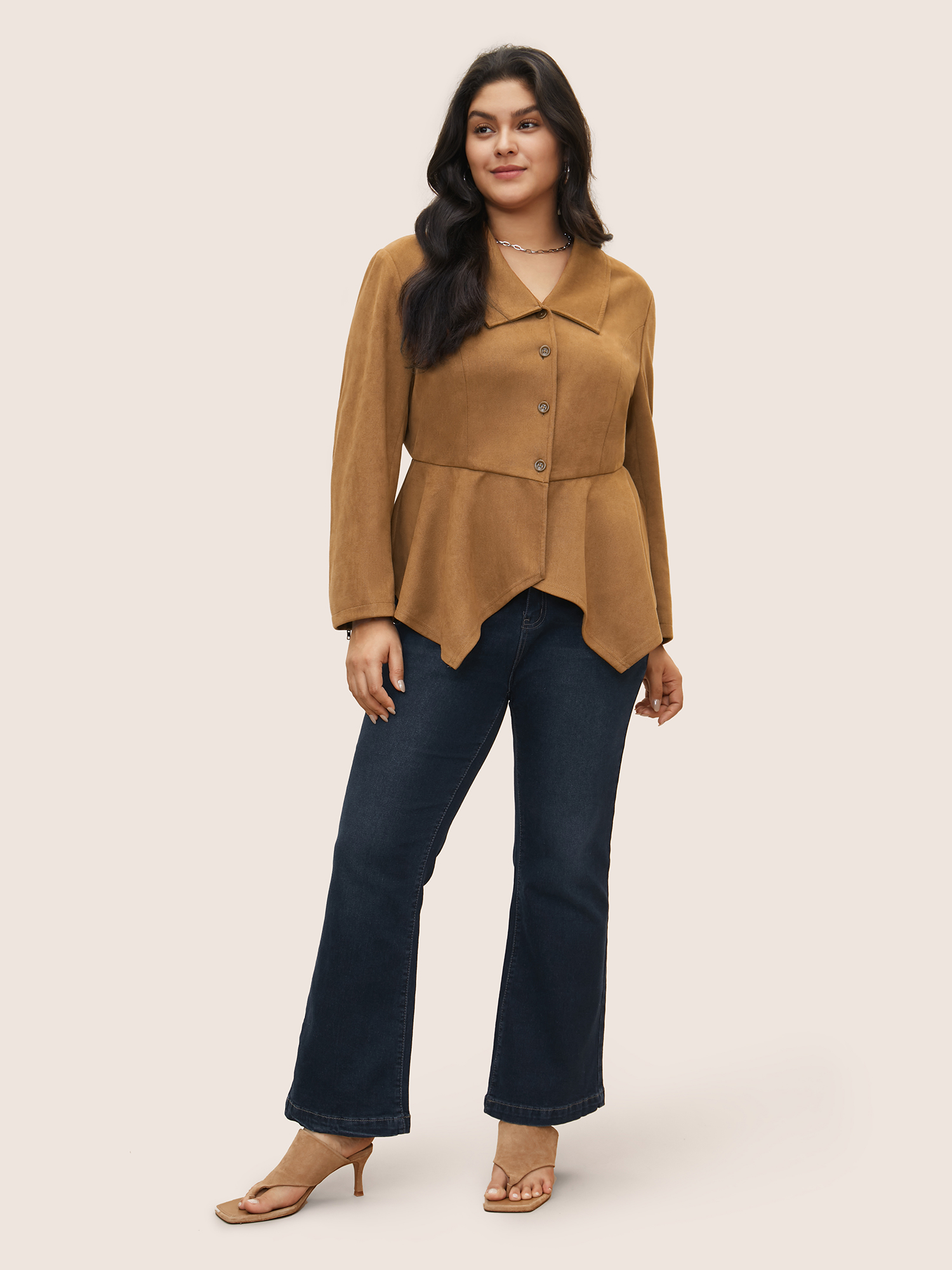 Plus Size Women Everyday Plain Lined Casual Jackets BloomChic 