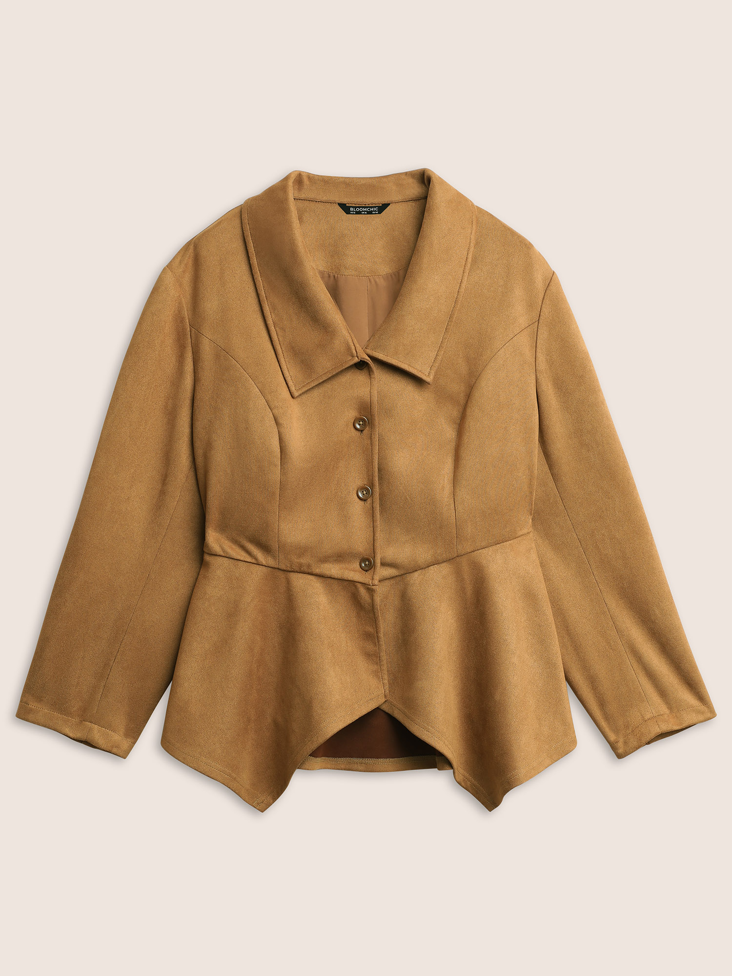 Plus Size Women Everyday Plain Lined Casual Jackets BloomChic 