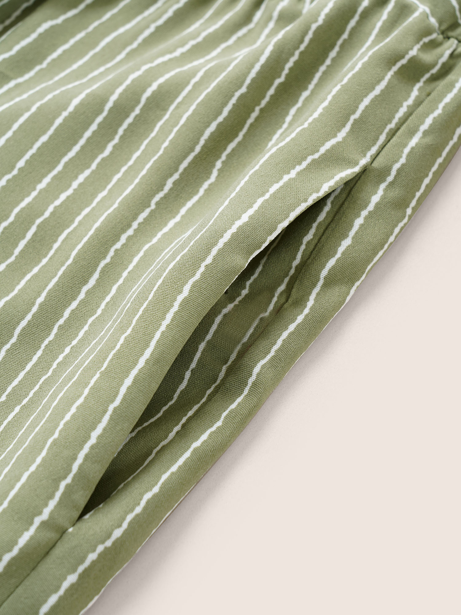 Plus Size Moss Striped Pocket Elastic Waist Cami Jumpsuit Women Casual Sleeveless Non Everyday Loose Jumpsuits BloomChic 12/L 
