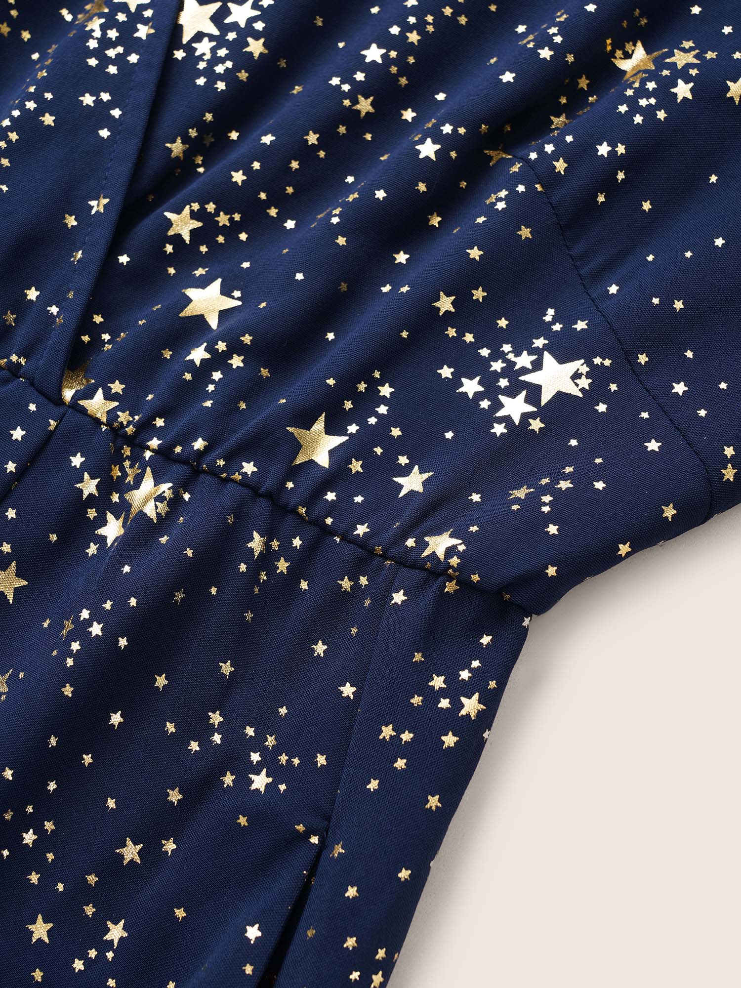 

Moon and Star Galaxy Print Plus Size Dress Women Party Pocket Ruffle Sleeve Short Sleeve V Neck Pocket Going out Long Dress BloomChic, Darkblue