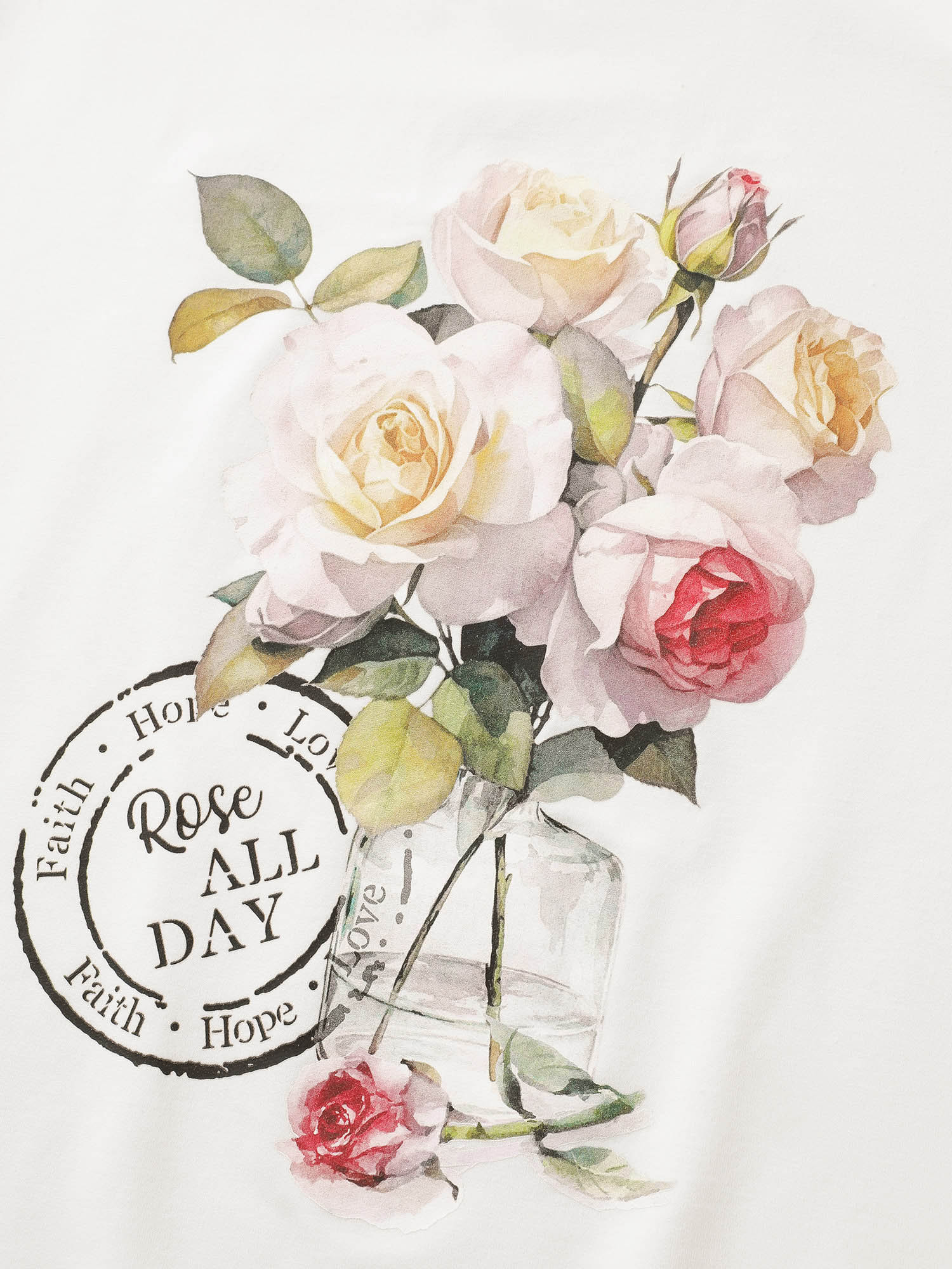 Plus Size Graphic Natural Floral Print Crew Neck Sweatshirt Women White Casual Non Round Neck Everyday Sweatshirts BloomChic 10/M 
