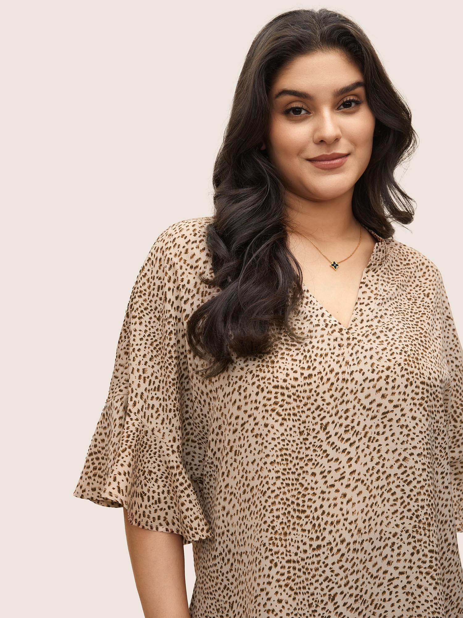Casual Tie Dye Polka dots Plus Size Dress Women Multicolor Pocket Sleeve Short Sleeve V Neck Dailywear Long Dress BloomChic 