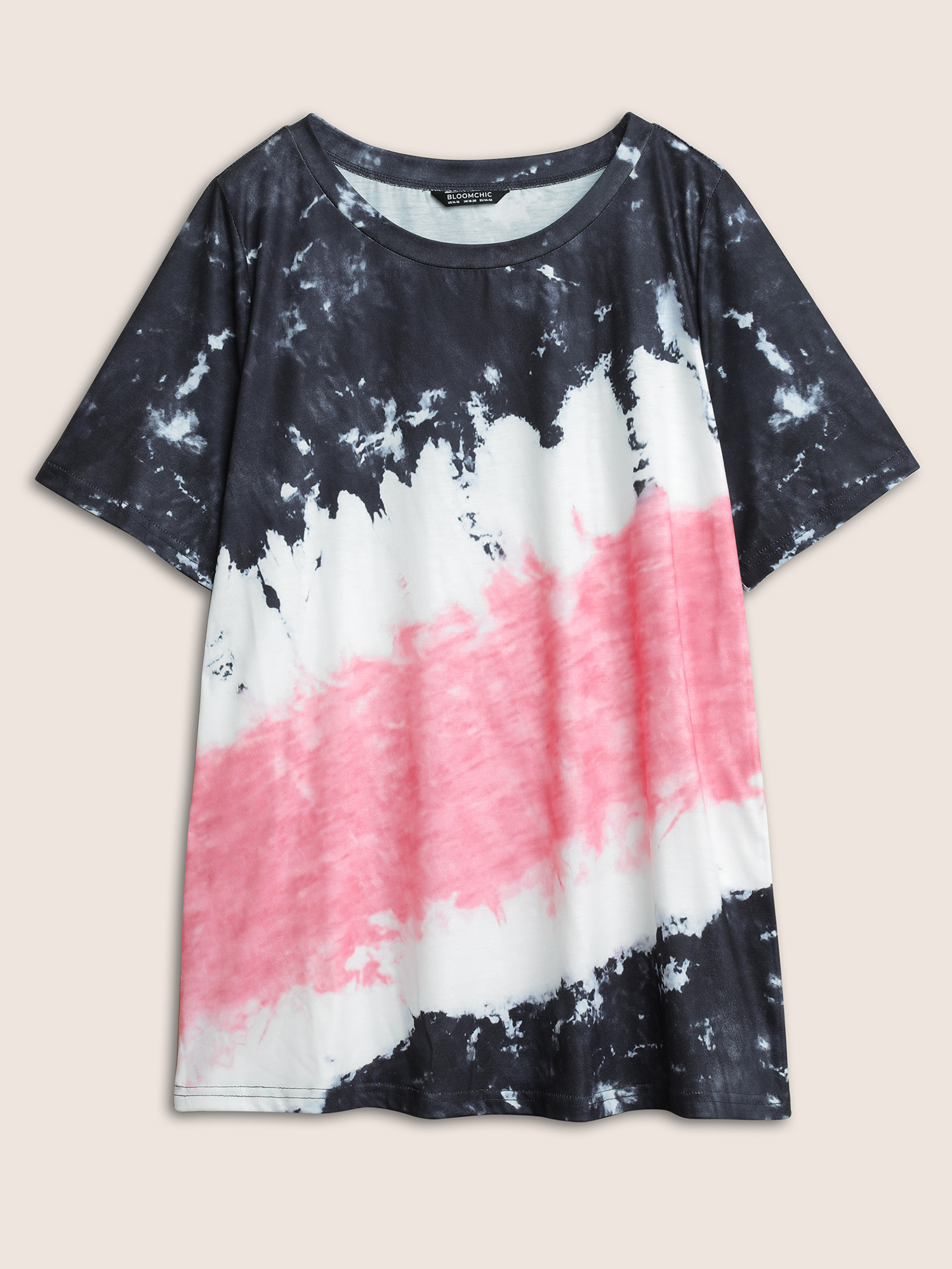 Plus Size Women Everyday Tie Dye Regular Sleeve Short sleeve Round Neck Casual T-shirts BloomChic 