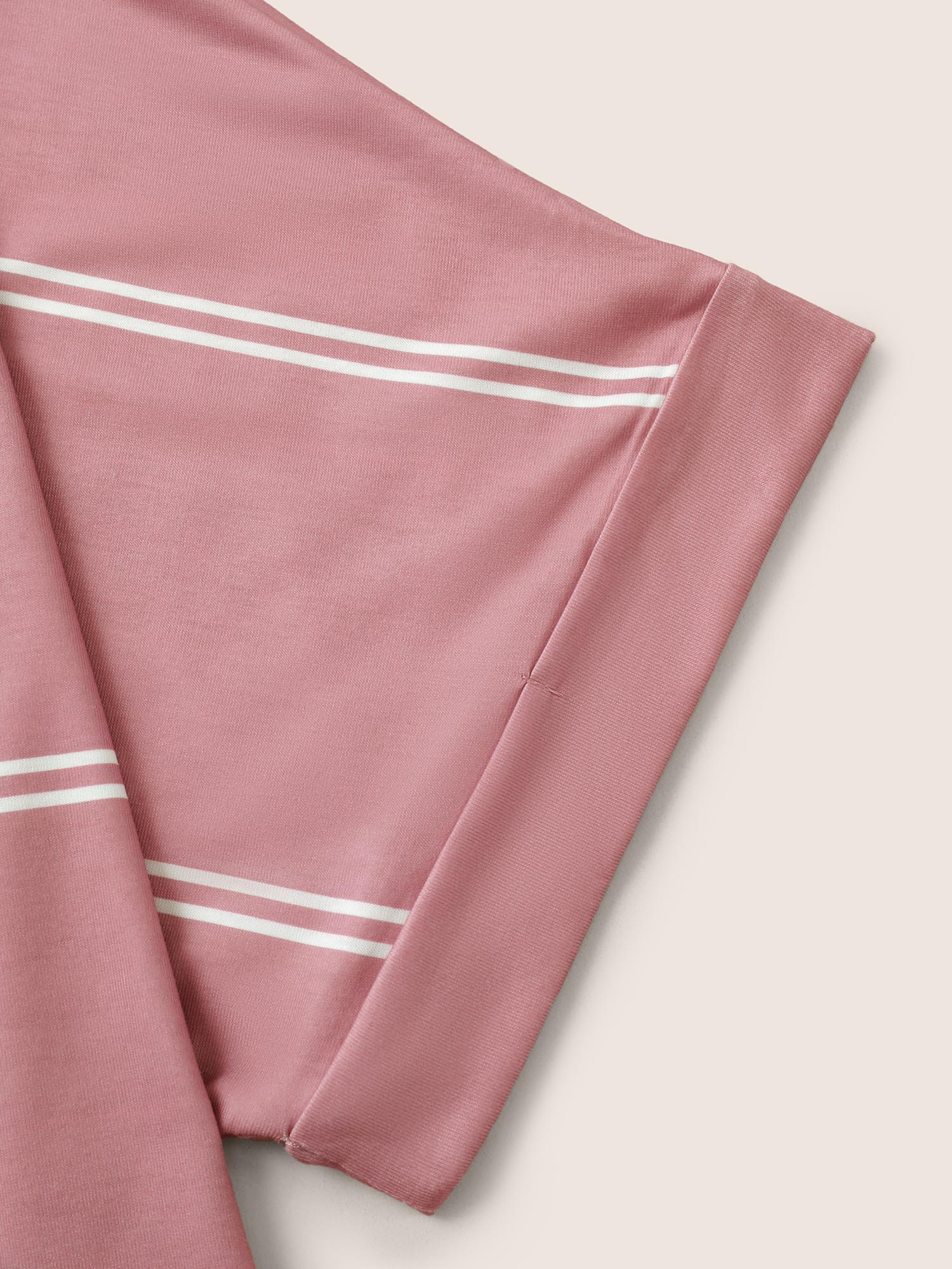 Plus Size Striped Contrast Dolman Sleeve T-shirt Crepe Women Casual Striped V-neck Everyday T-shirts BloomChic 14-16/1X 