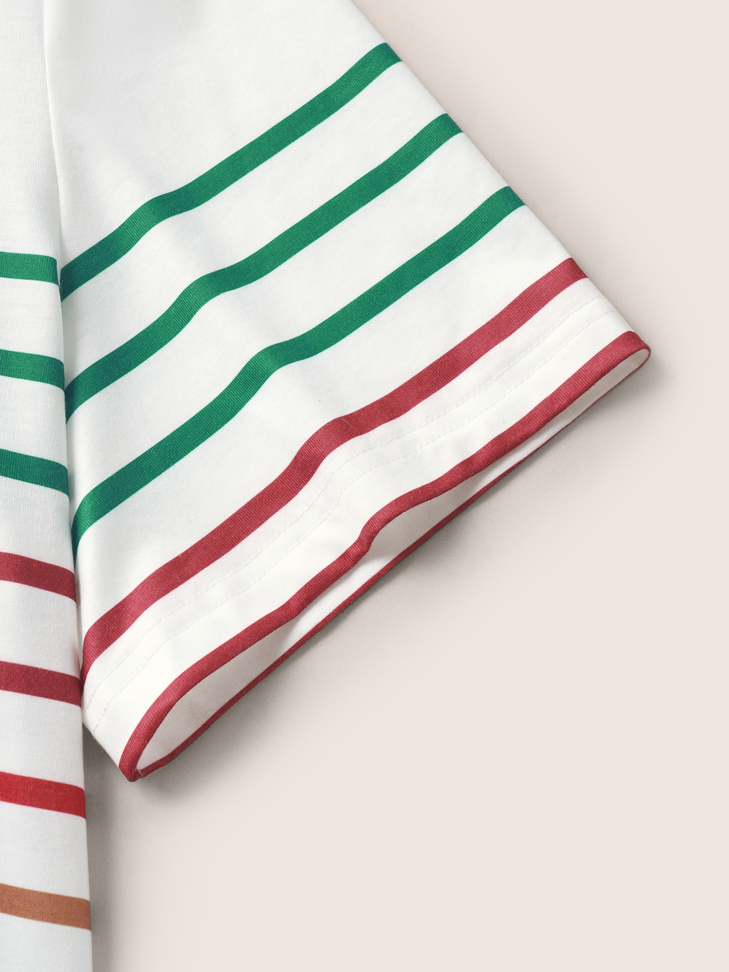 Plus Size Contrast Striped V Neck T-shirt White Women Casual Contrast Striped V-neck Everyday T-shirts BloomChic 22-24/3X 