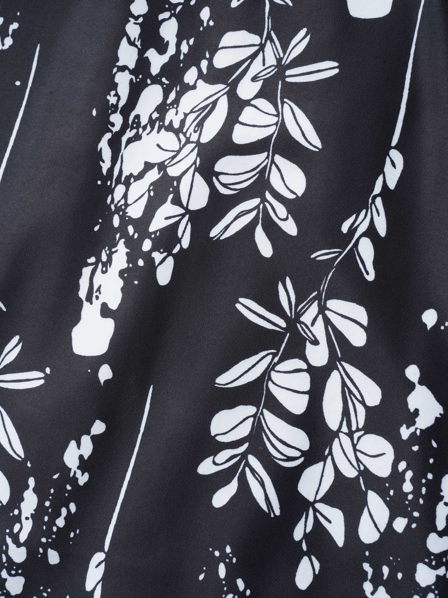 Plants Print Adjustable Straps Cut Out Swim Dress 