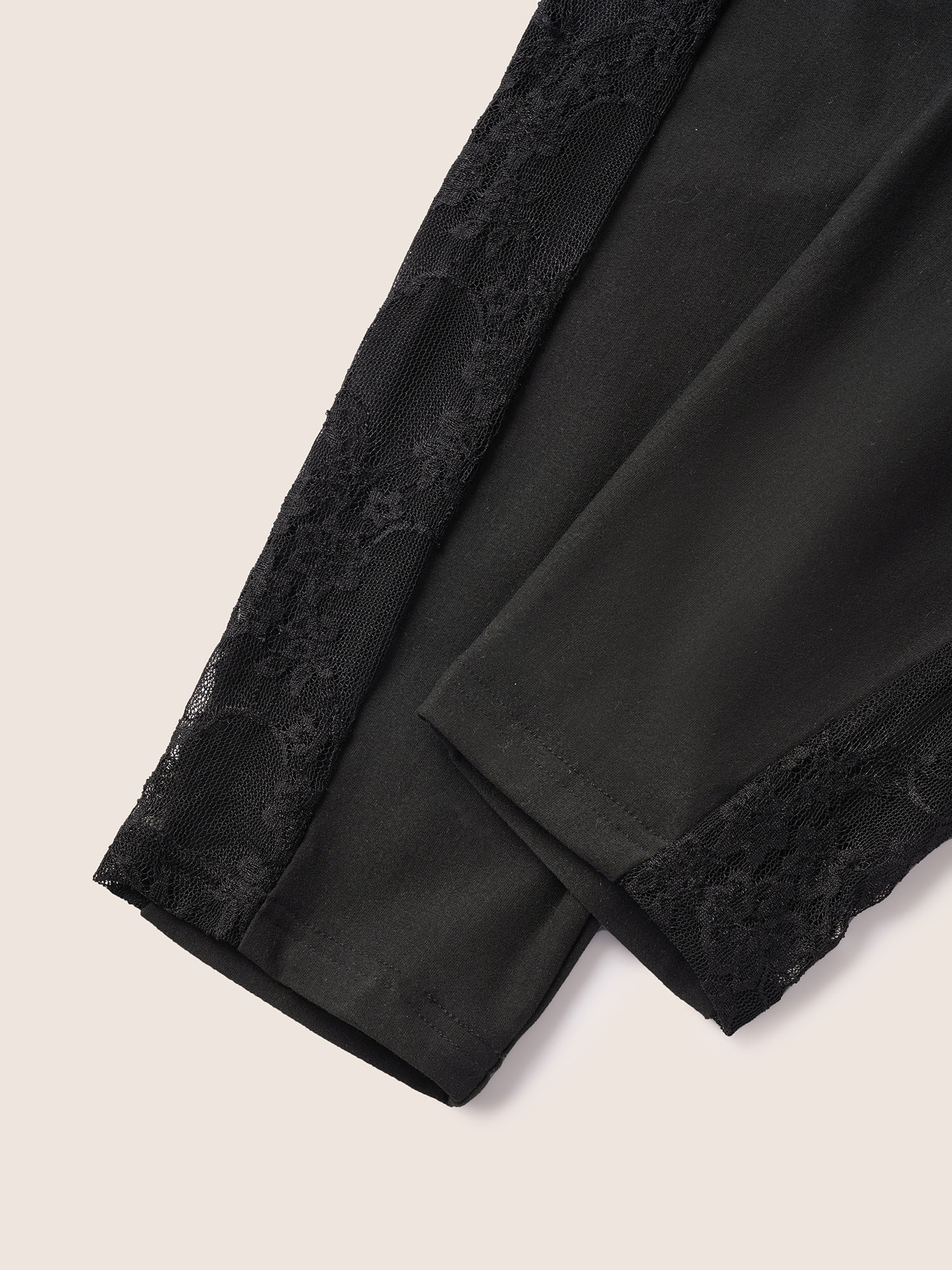 Plus Size Crochet Lace Mesh Skinny Leggings Women Black Casual High stretch Skinny High Rise Everyday Leggings BloomChic 26/4X 