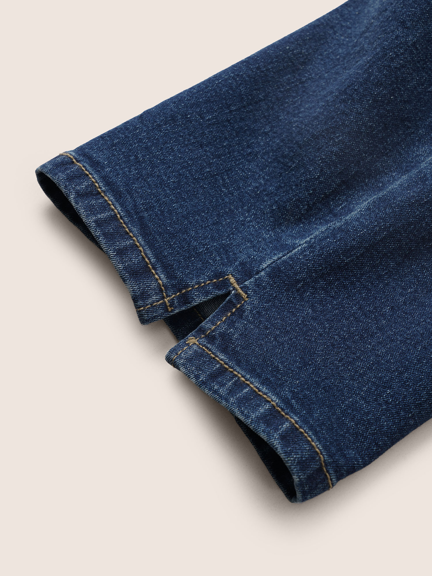 Plus Size Split Side Elastic Waist Pull-On Jegging Jeans Women Blue Casual Plain Slit High stretch Slanted pocket Jeans BloomChic 22/3X 