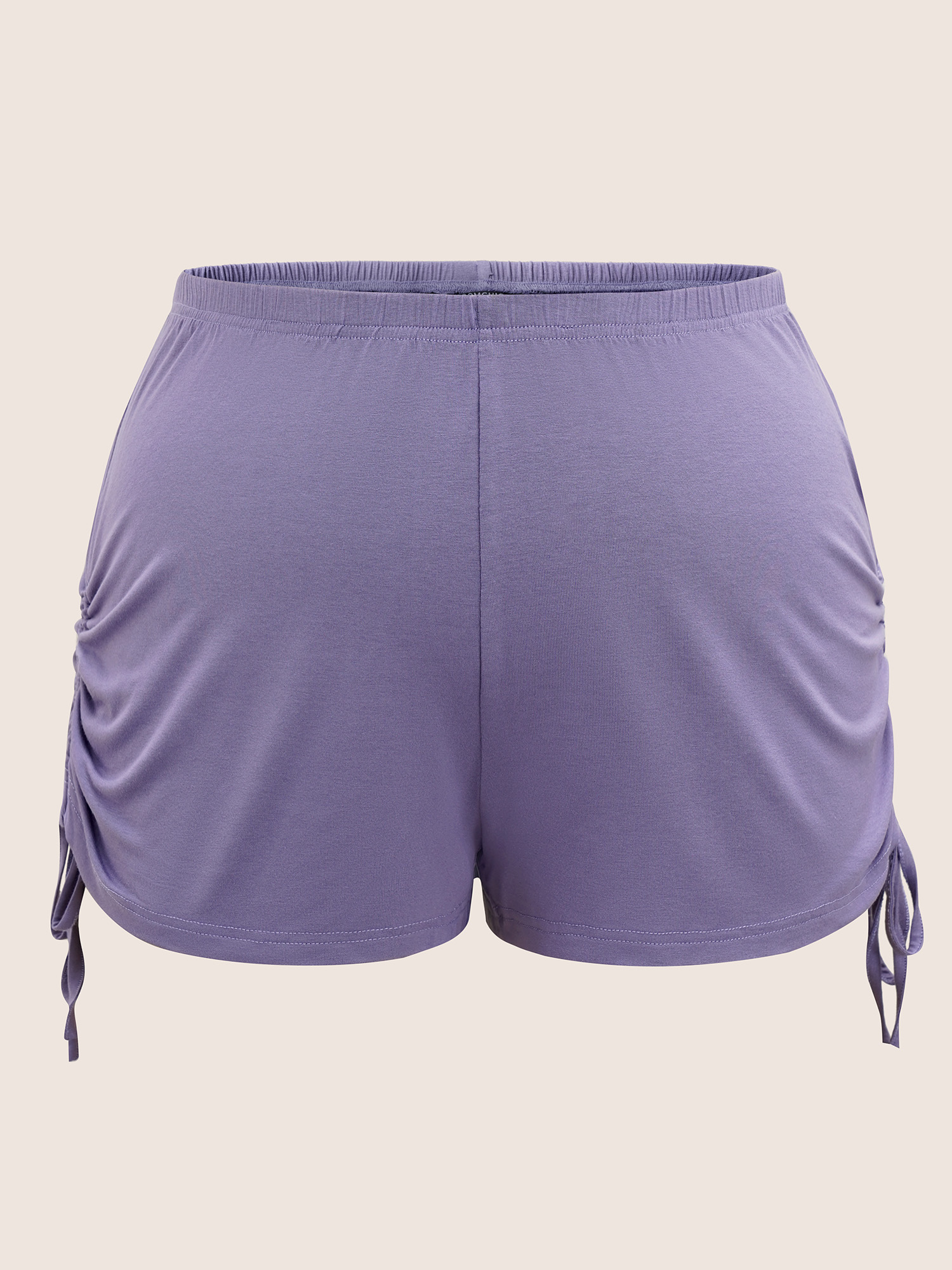 

Plus Size Plain Elastic Waist Drawstring Sleep Bottoms Lavender Lounge Everyday Plain Sleep Bottoms  Bloomchic