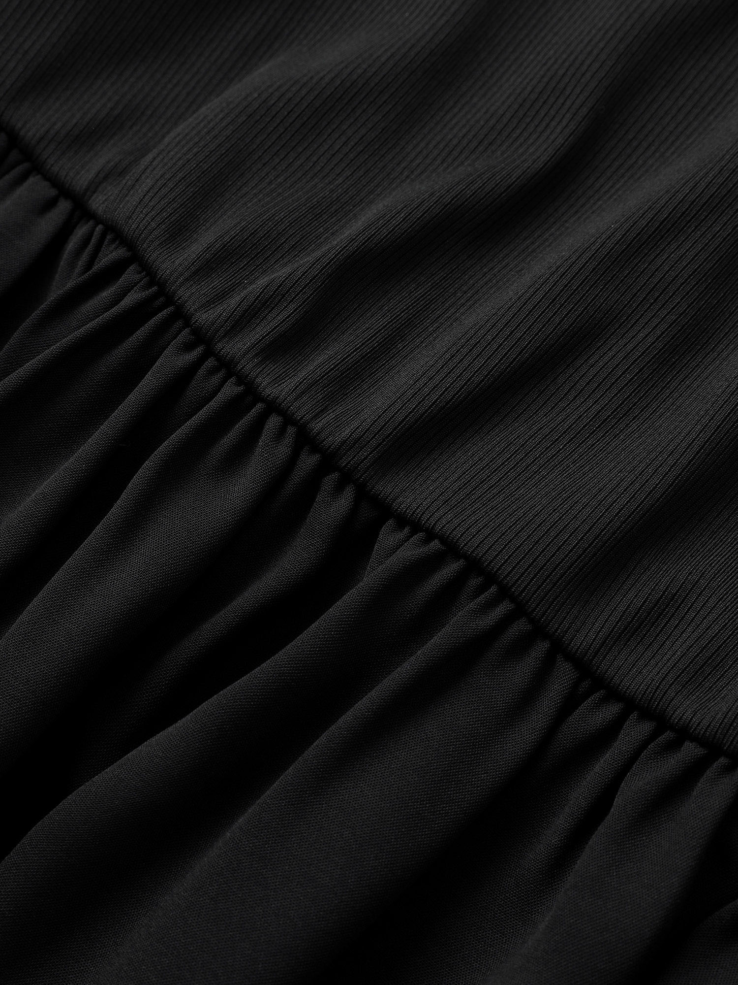 Plus Size Plain Square Neck Gathered Elastic Waist Dress Black Women Casual Non Square Neck Short sleeve Curvy Midi Dress BloomChic 26/4X 