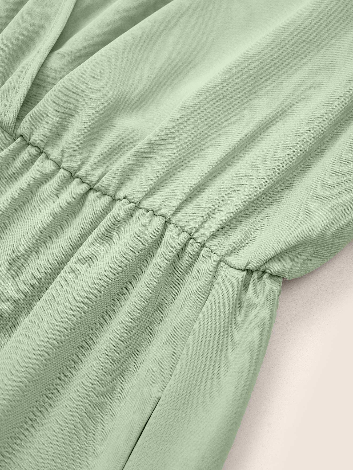 Plus Size Colorblock Contrast Wrap Elastic Waist Pocket Dress Mint Women Non Overlap Collar Short sleeve Curvy Midi Dress BloomChic 26/4X 