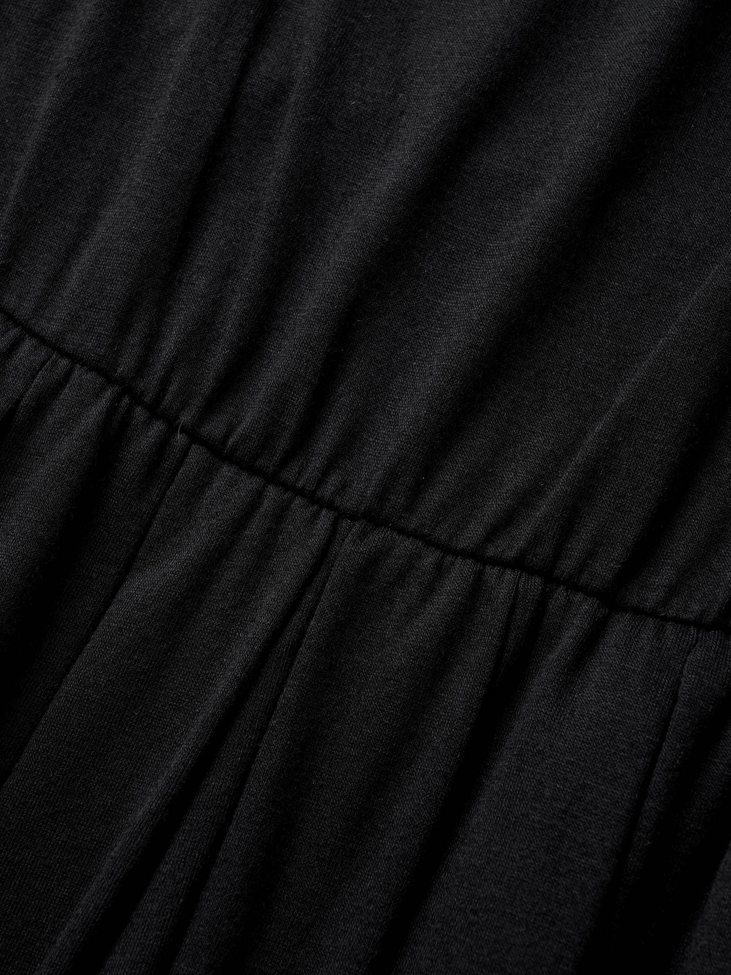 

Plus Size Supersoft Essentials Solid Gathered Tank Dress Black Women Non U-neck Sleeveless Curvy Midi Dress BloomChic