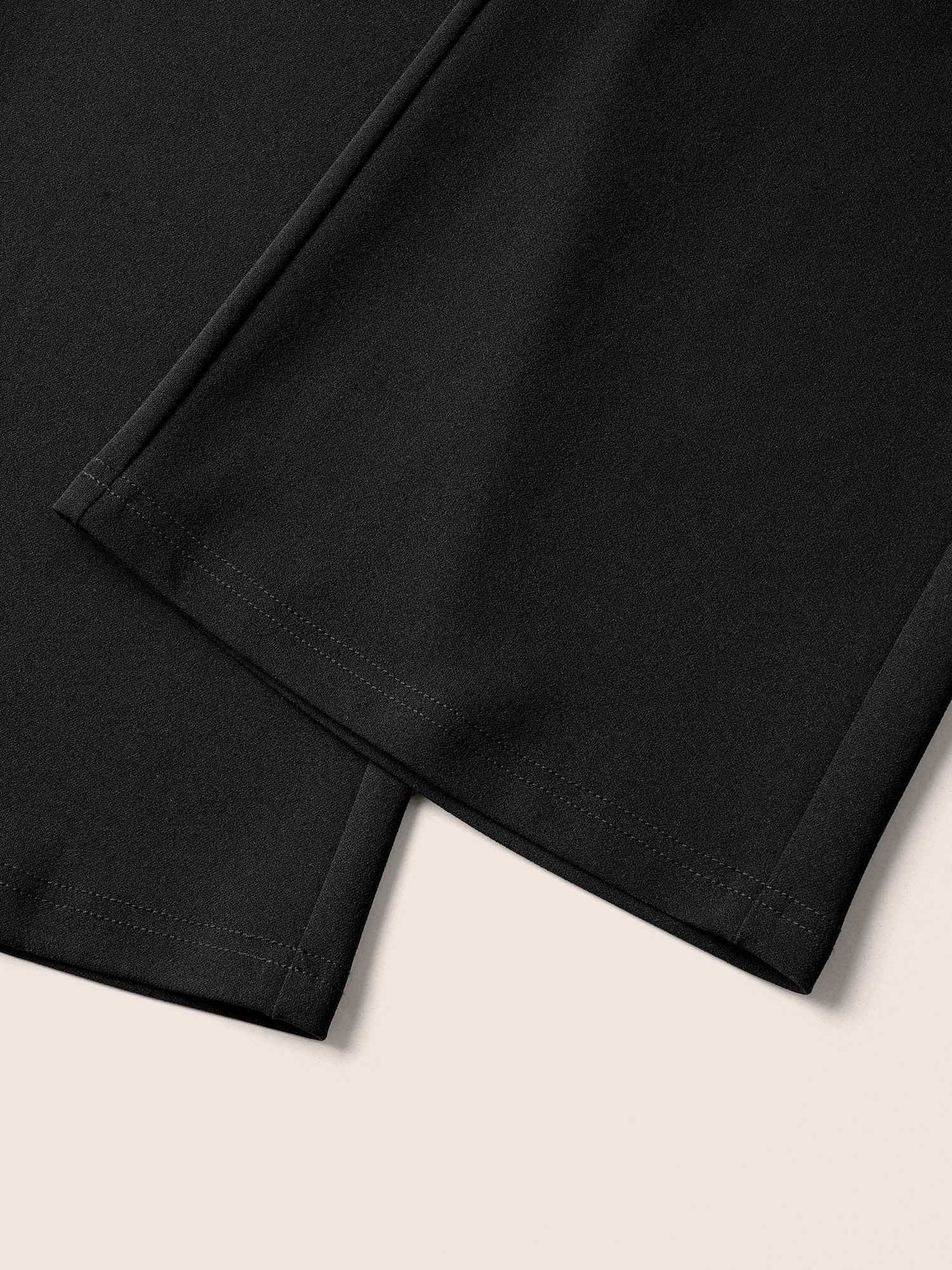 Plus Size Flare Leg Pocket Metal Buckle Detail Pants Women Black At the Office Flare Leg High Rise Work Pants BloomChic 10/M 