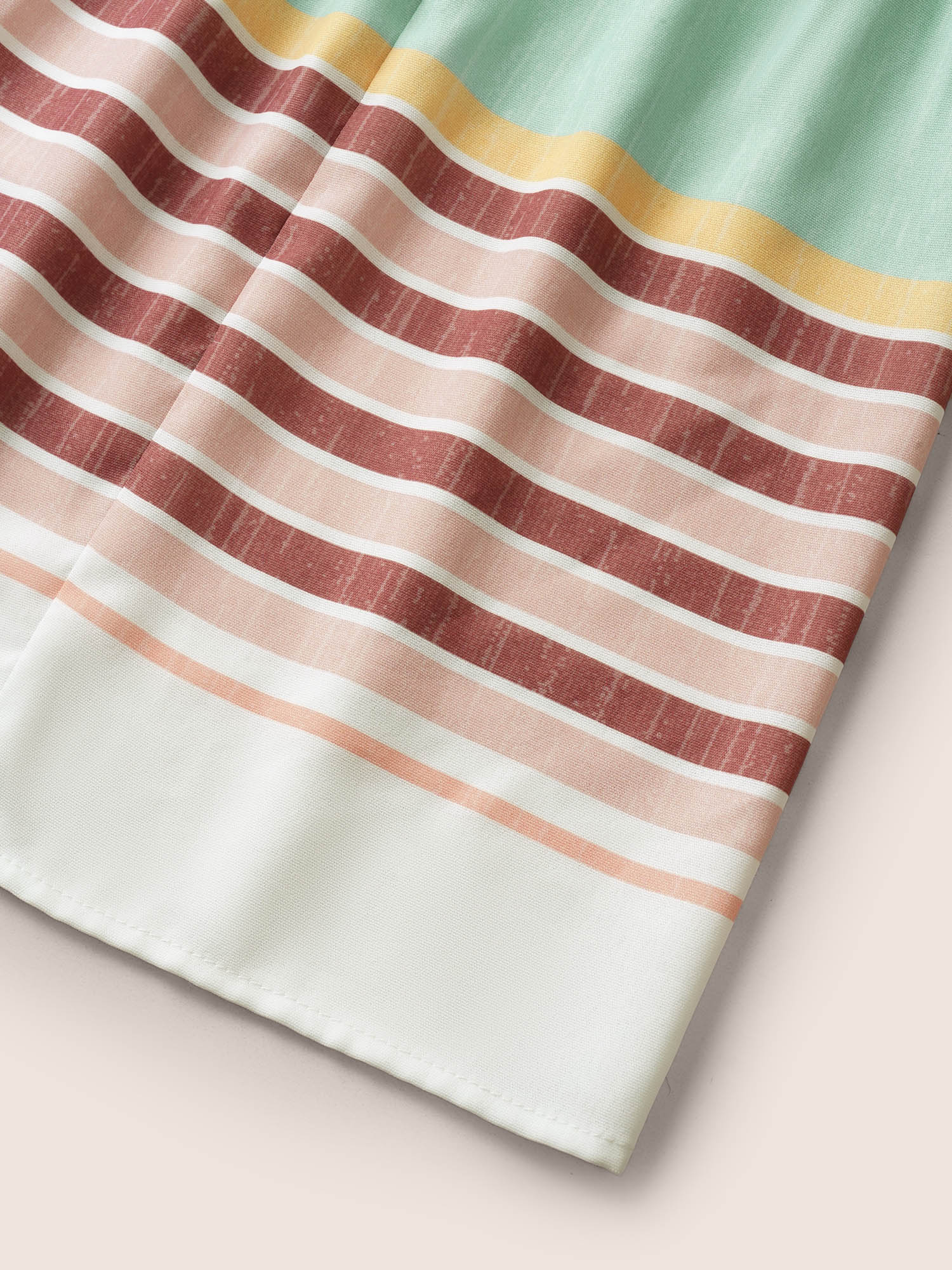 Plus Size Striped Contrast Drawstring Knot Ties Dress Multicolor Women Resort Non V-neck Sleeveless Curvy Midi Dress BloomChic 18-20/2X 