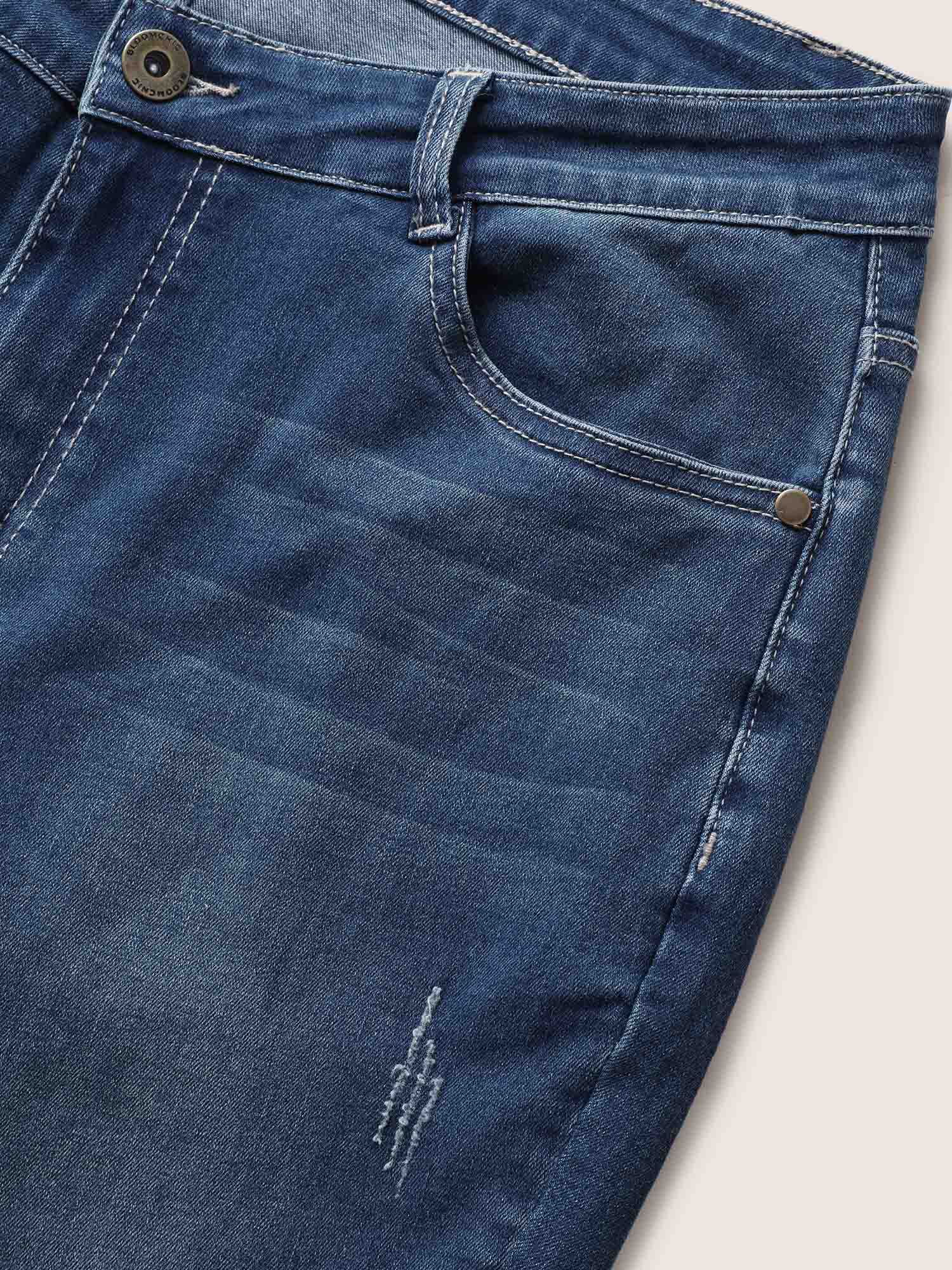 Plus Size Rhinestone Vintage Dark Wash Pull On Jegging Jeans Women Indigo Elegant Plain Non High stretch Slanted pocket Jeans BloomChic 24/3X 