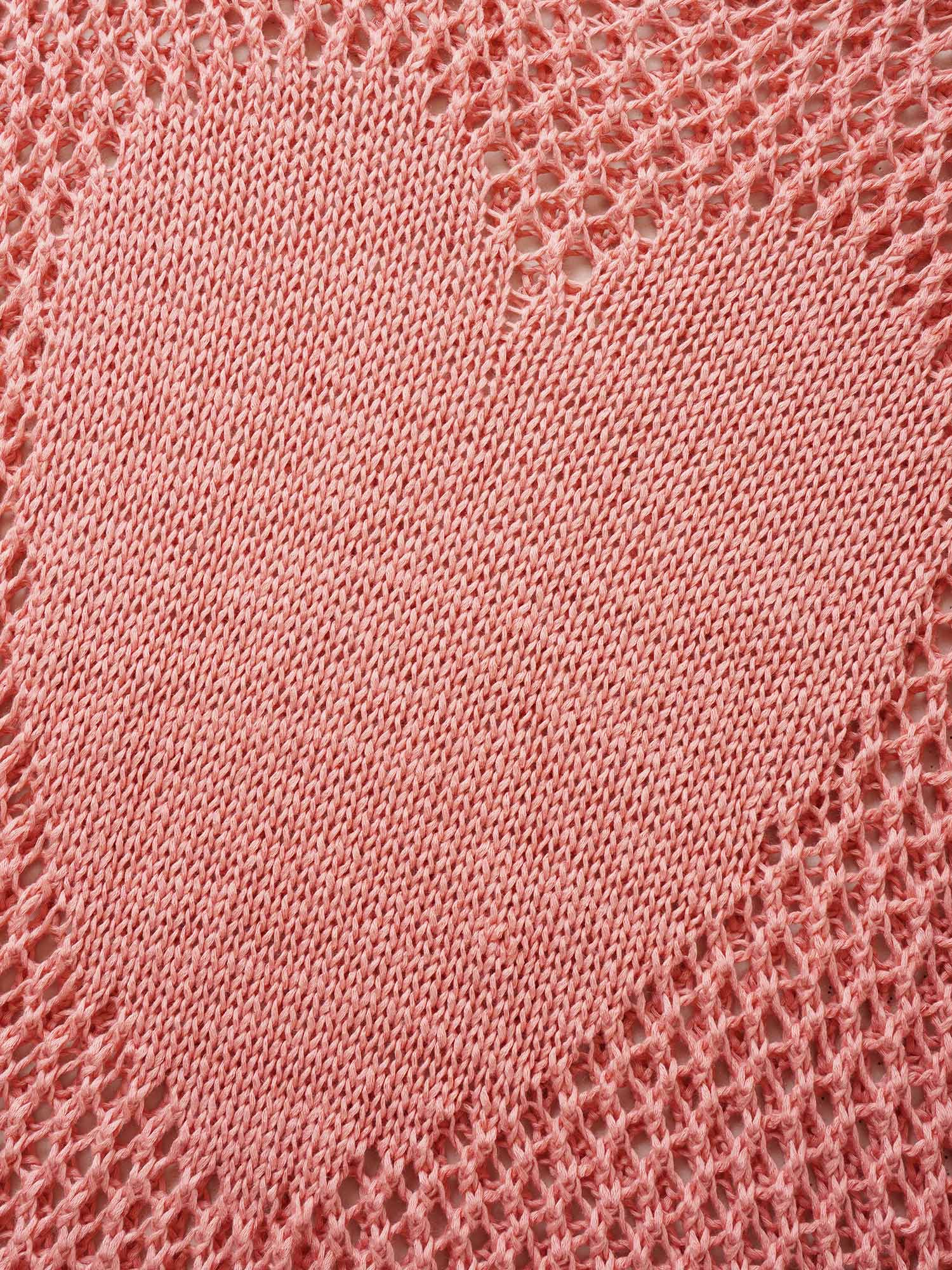 Plus Size Solid Heart Cut Out See Through Sweater T-shirt Watermelon Long Sleeve Boat Neck Casual Knit Tops 22-24/3X Bloomchic 