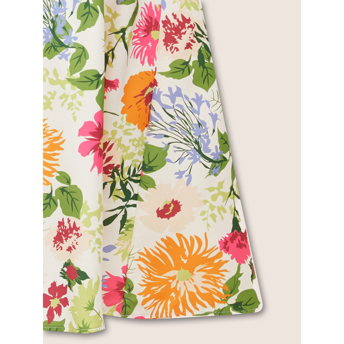 

Plus Size Floral Backless Shirred Square Neck Pocket Ruffle Hem Dress Multicolor Women Non Square Neck Short sleeve Curvy Midi Dress BloomChic