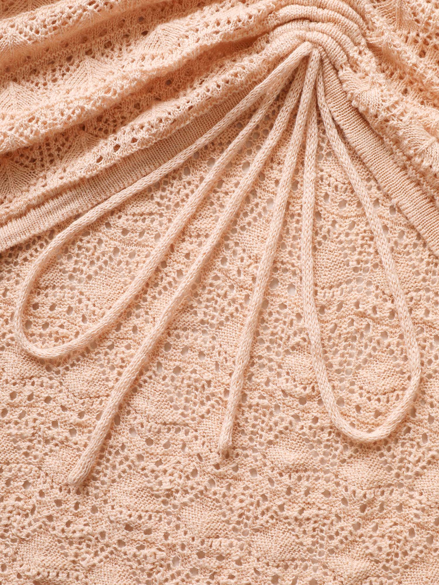 Plus Size Texture Tie Knot Drop Shoulder Sleeve Sweater T-shirt Coral Long Sleeve Deep V-neck Casual Knit Tops 28/5X Bloomchic 