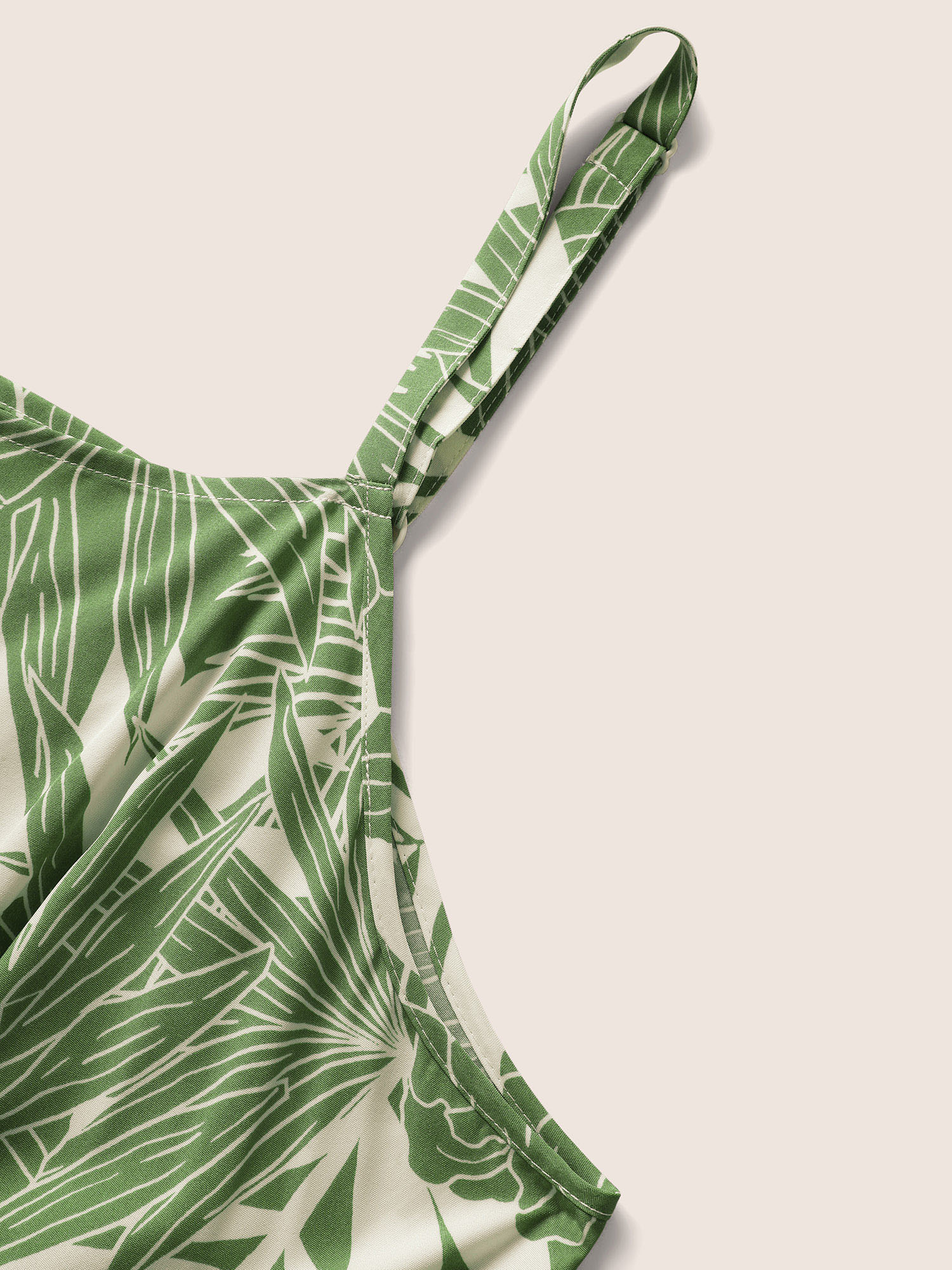 Plus Size Tropical Print Adjustable Straps Maxi Dress Emerald Women Resort Non Non Sleeveless Curvy Midi Dress BloomChic 14-16/1X 