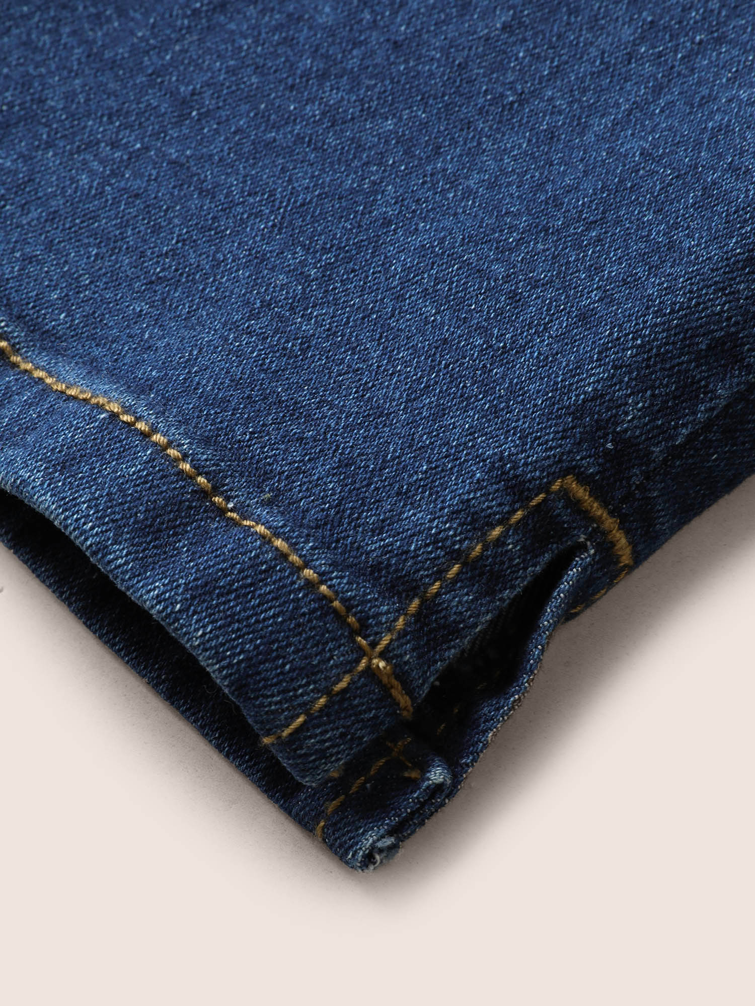 Plus Size Dark Wash Elastic Waist Split Side Jeans Women Blue Casual Slit High stretch Slanted pocket Jeans BloomChic 28/5X 