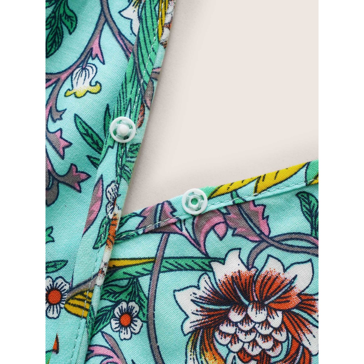 

Plus Size Bandana Print Wrap Belted Ties Romper Emerald Side seam pocket Resort Vacation  Rompers Bloomchic