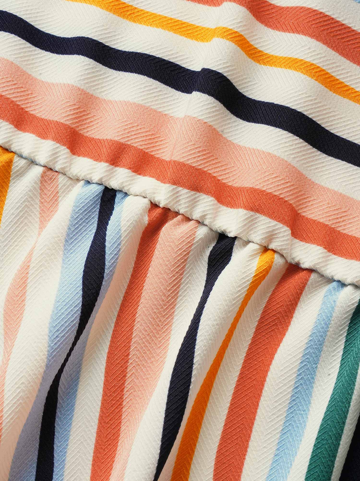 Plus Size Multicolor Striped Tie Knot Flutter Sleeve Blouse Women Resort Short sleeve V-neck Vacation Blouses BloomChic 12/L 