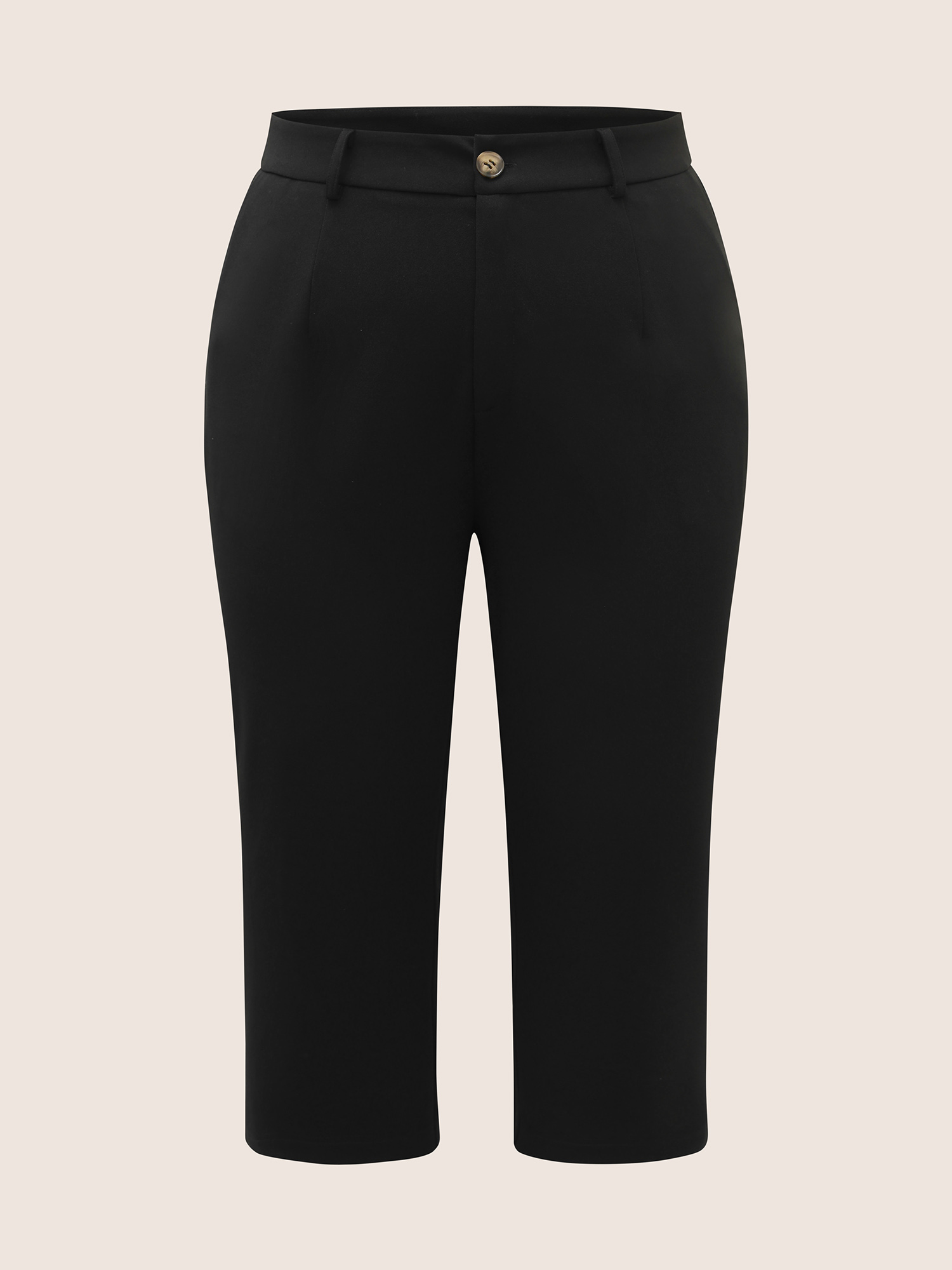 

Plus Size High Rise Split Hem Slanted Pocket Slim Pants Women Black At the Office Bodycon High Rise Work Pants BloomChic