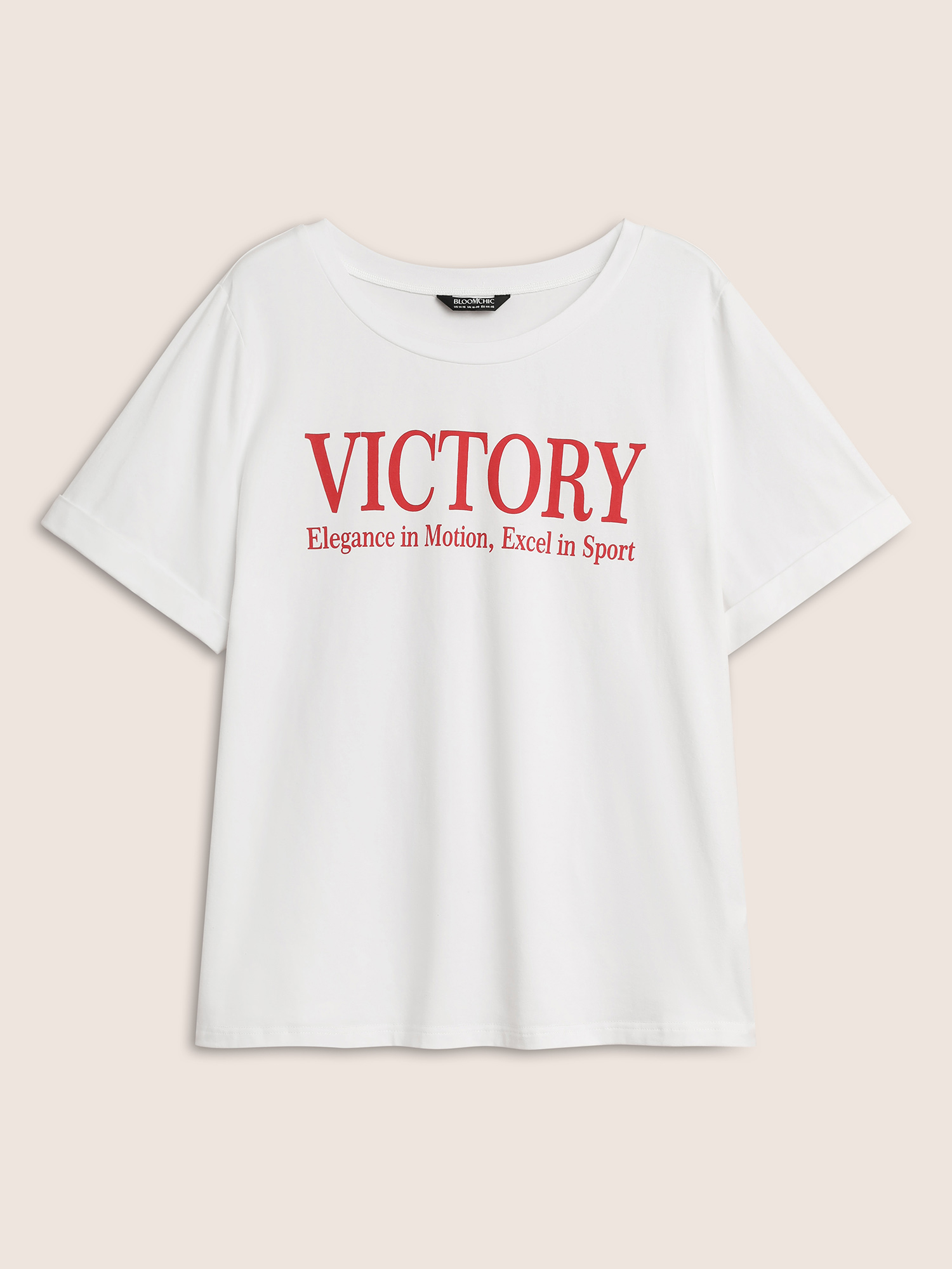 Plus Size Positive Slogans Print Round Neck T-shirt Originalwhite Women Casual Contrast Art&design Round Neck Everyday T-shirts BloomChic 12/L 