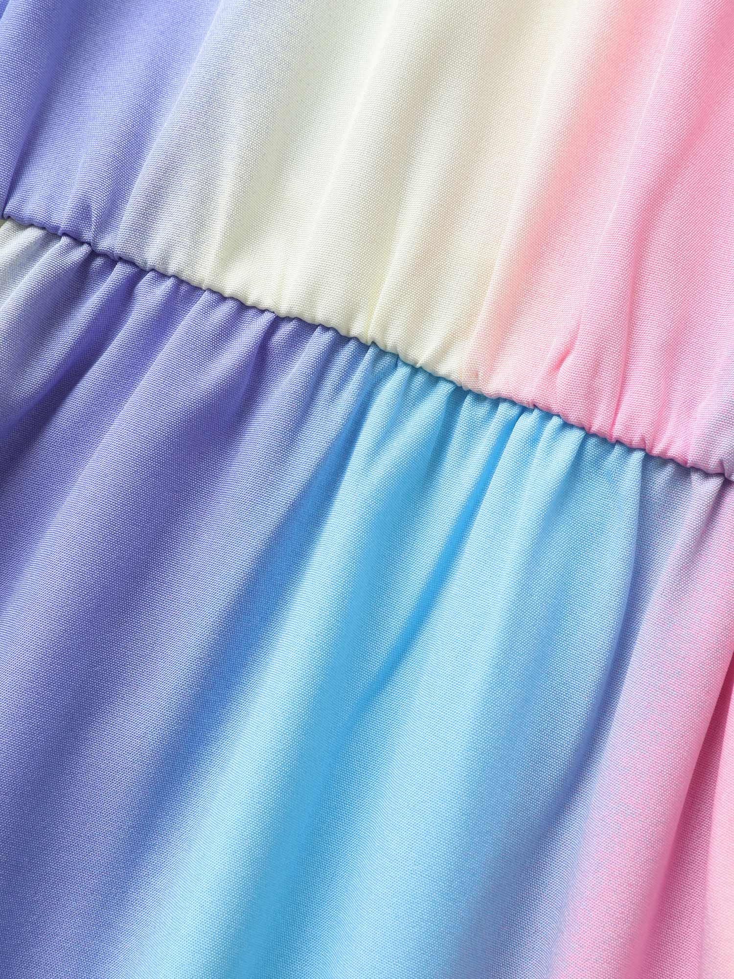 Plus Size Ombre Contrast Halter Neck Maxi Dress Skyblue Women Elegant Contrast Non Sleeveless Curvy BloomChic 18-20/2X 