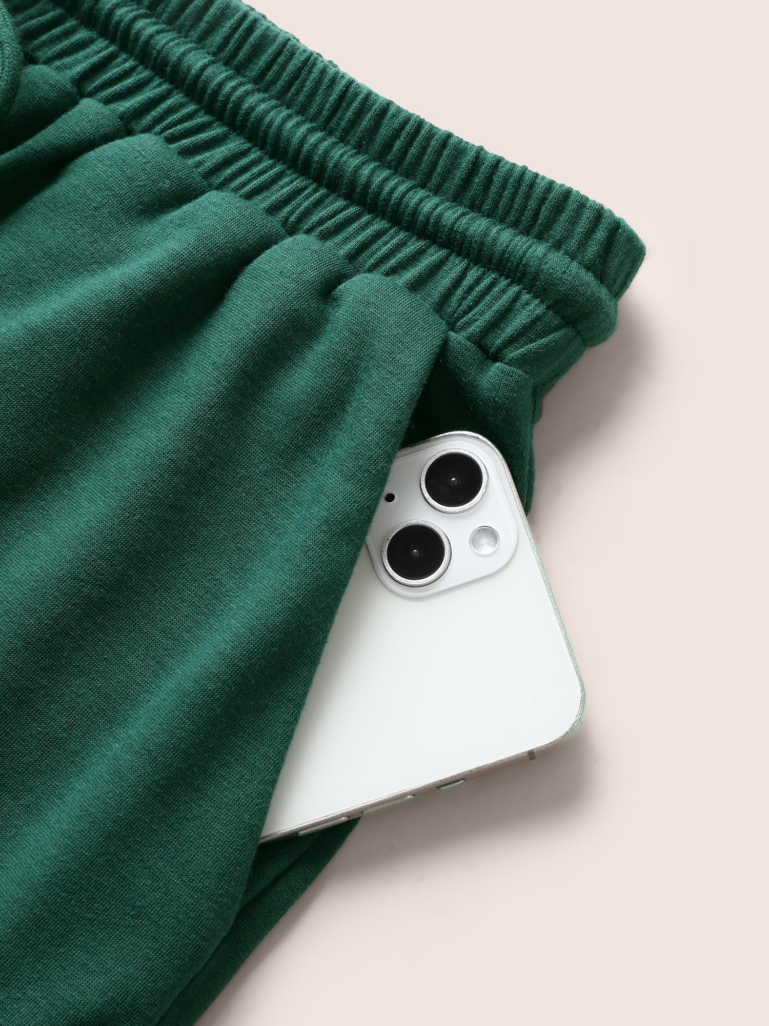 Plus Size Plain Elastic Waist Drawstring Pants Women Truegreen Casual High Rise Everyday Pants BloomChic 22-24/3X 