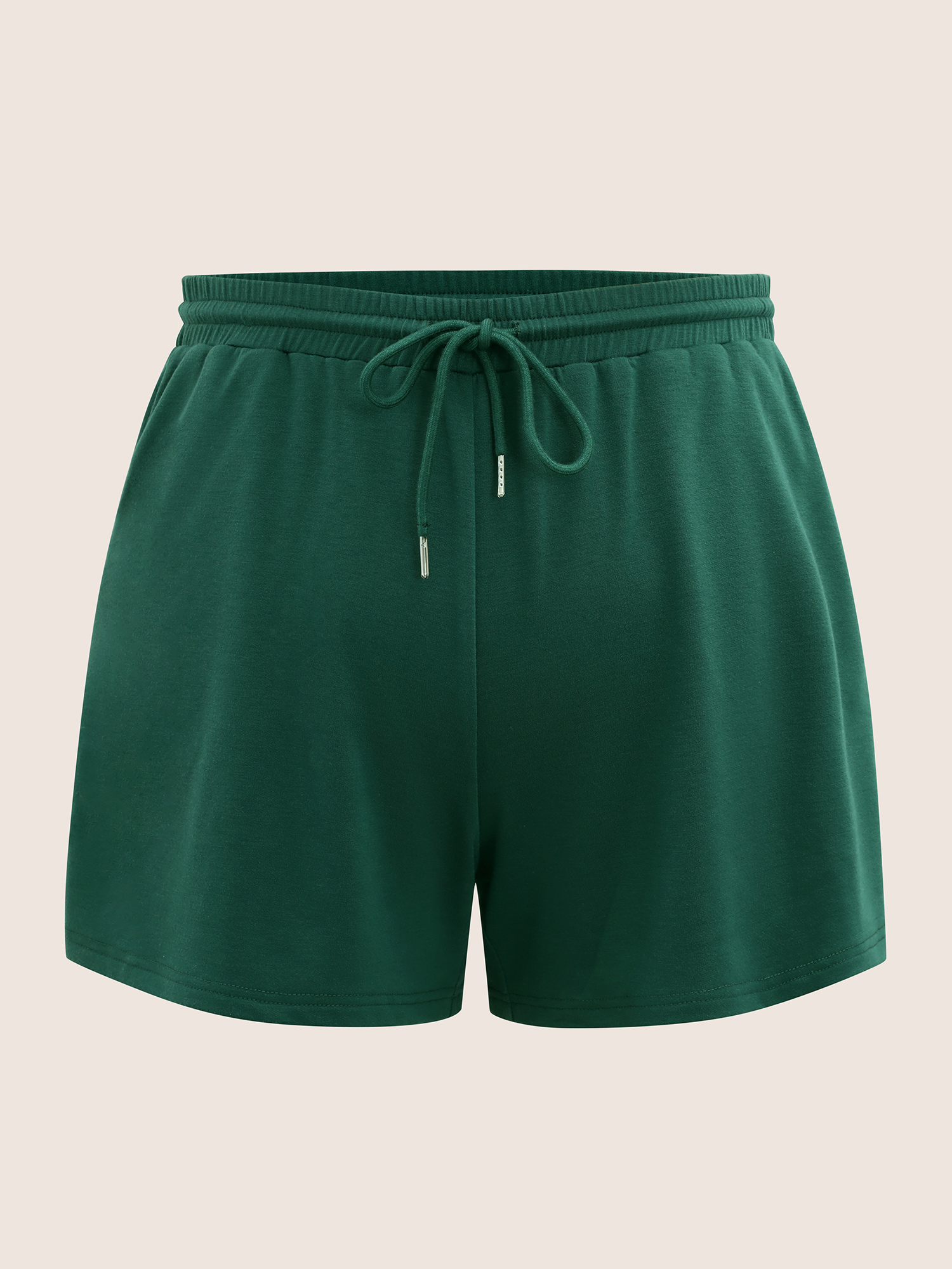 Plus Size Plain Elastic Waist Drawstring Pants Women Truegreen Casual High Rise Everyday Pants BloomChic 22-24/3X 