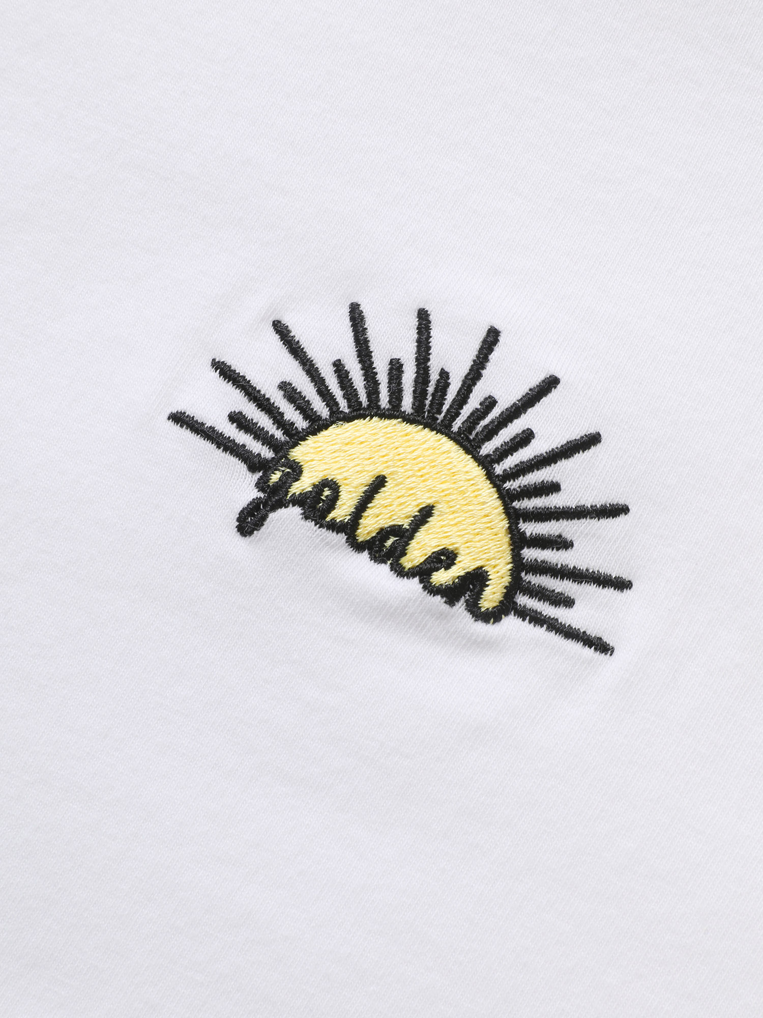 Plus Size Cotton Sun Embroidered Round Neck T-shirt Originalwhite Women Casual Contrast Art&design Round Neck Everyday T-shirts BloomChic 12/L 