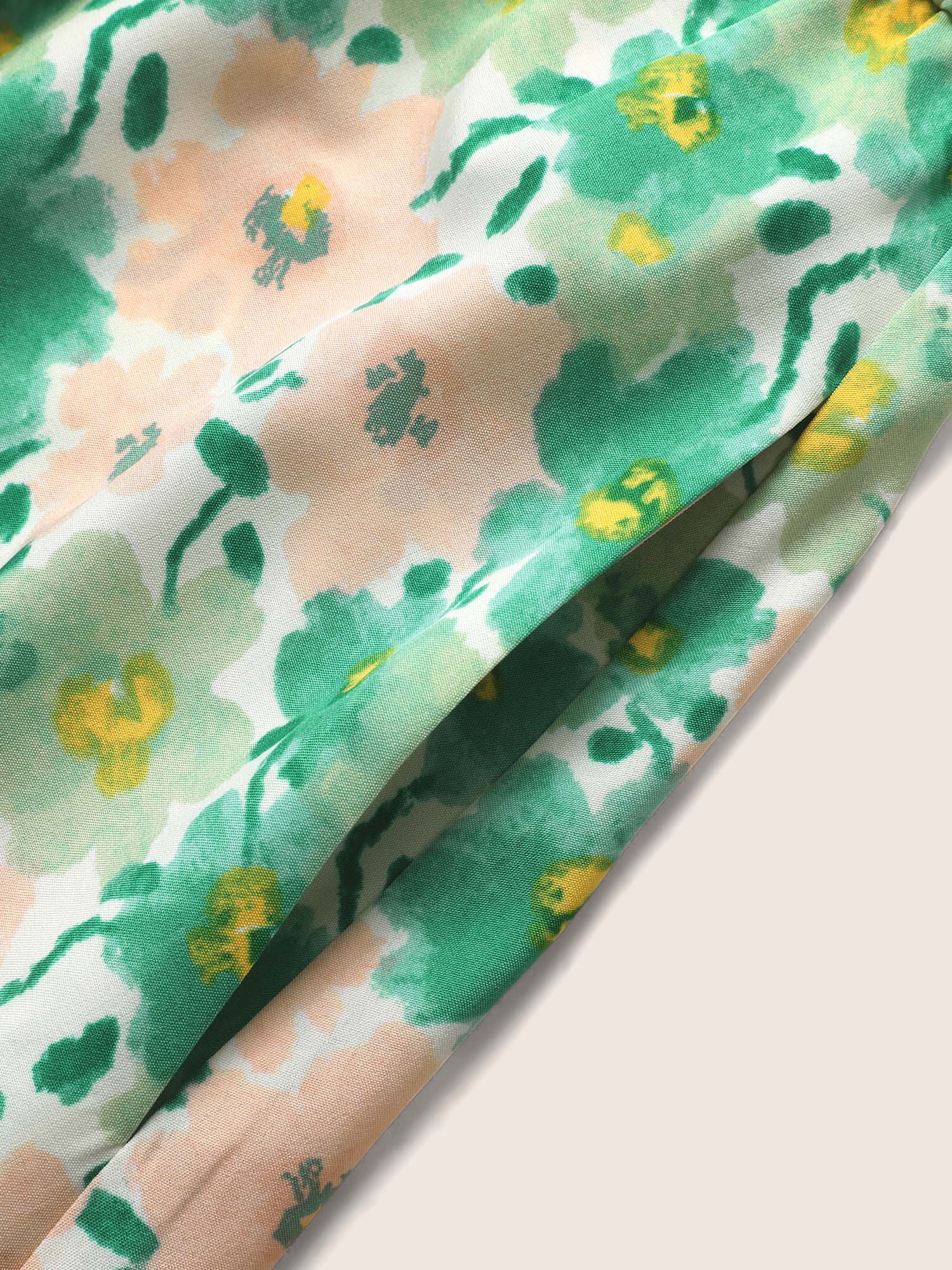 Plus Size Floral Surplice Neck Belted Midi Dress Applegreen Women Belted Non Sleeveless Curvy BloomChic 10/M 