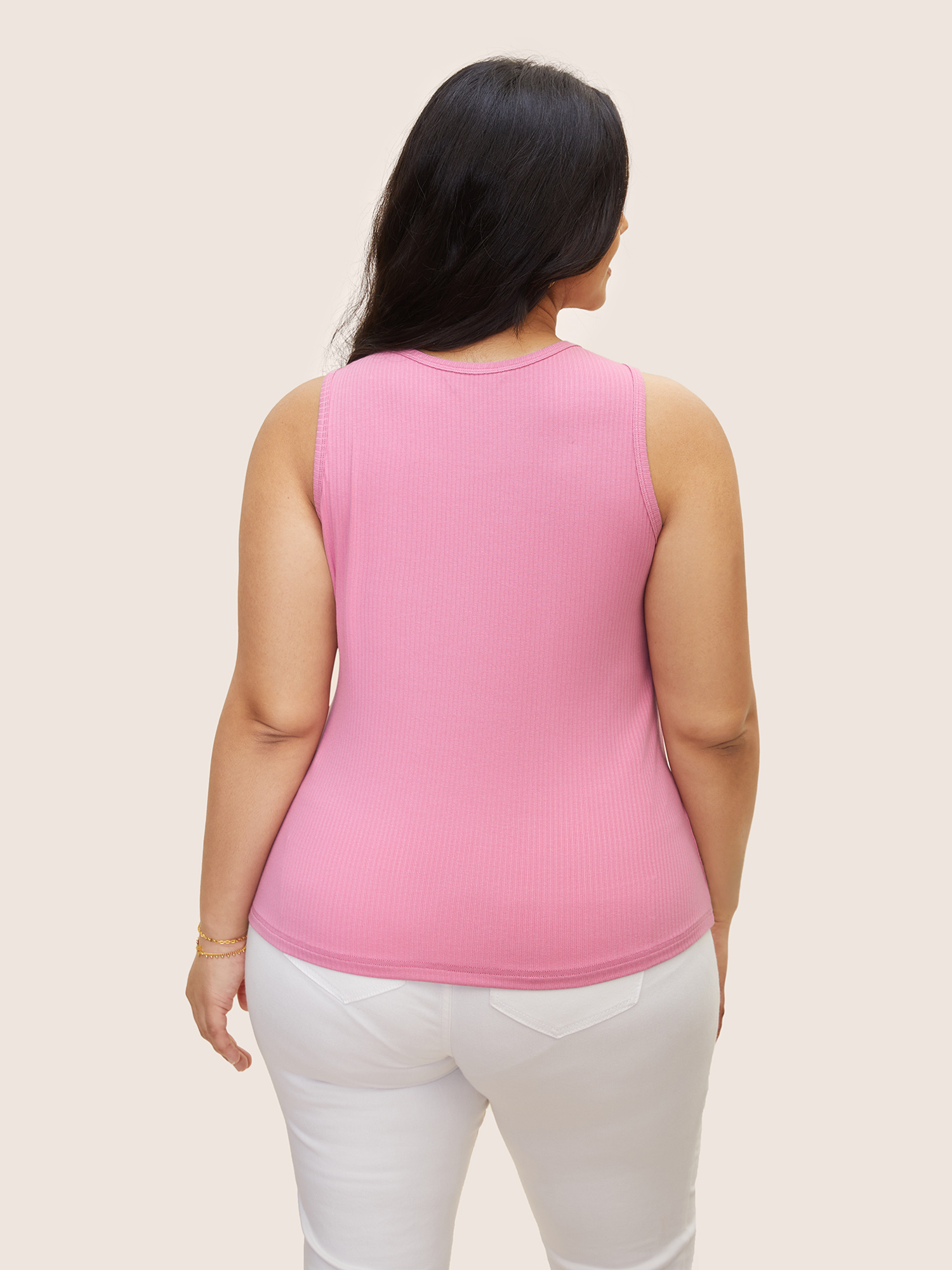 Plus Size Plain Pit Strip Guipure Lace Tank Top Women Beanpastepowder Elegant Patchwork Non Everyday Tank Tops Camis BloomChic 28/5X 