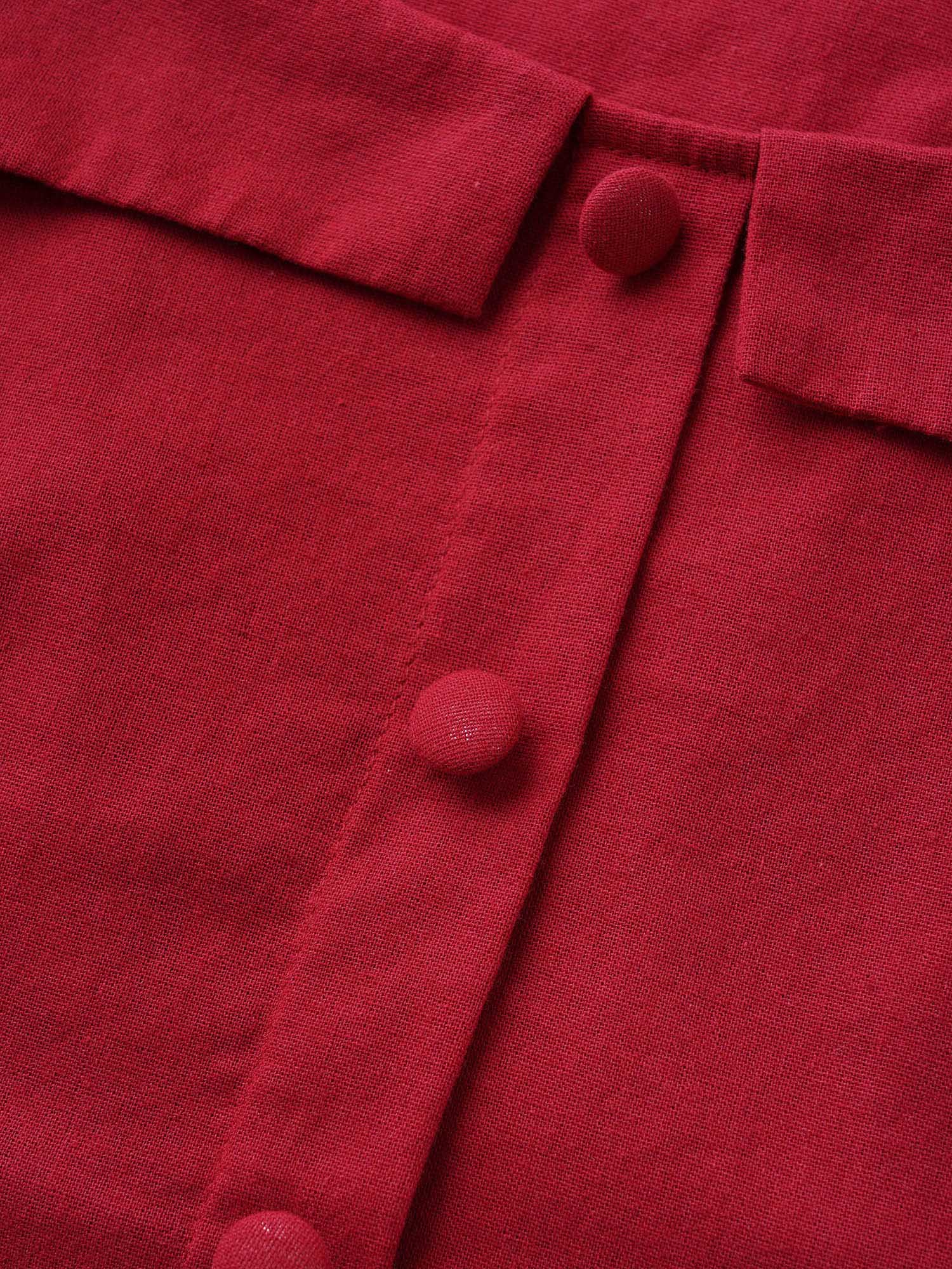 

Plus Size Raspberry Square Neck Button Detail Shirred Blouse Women Elegant Short sleeve Square Neck Everyday Blouses BloomChic