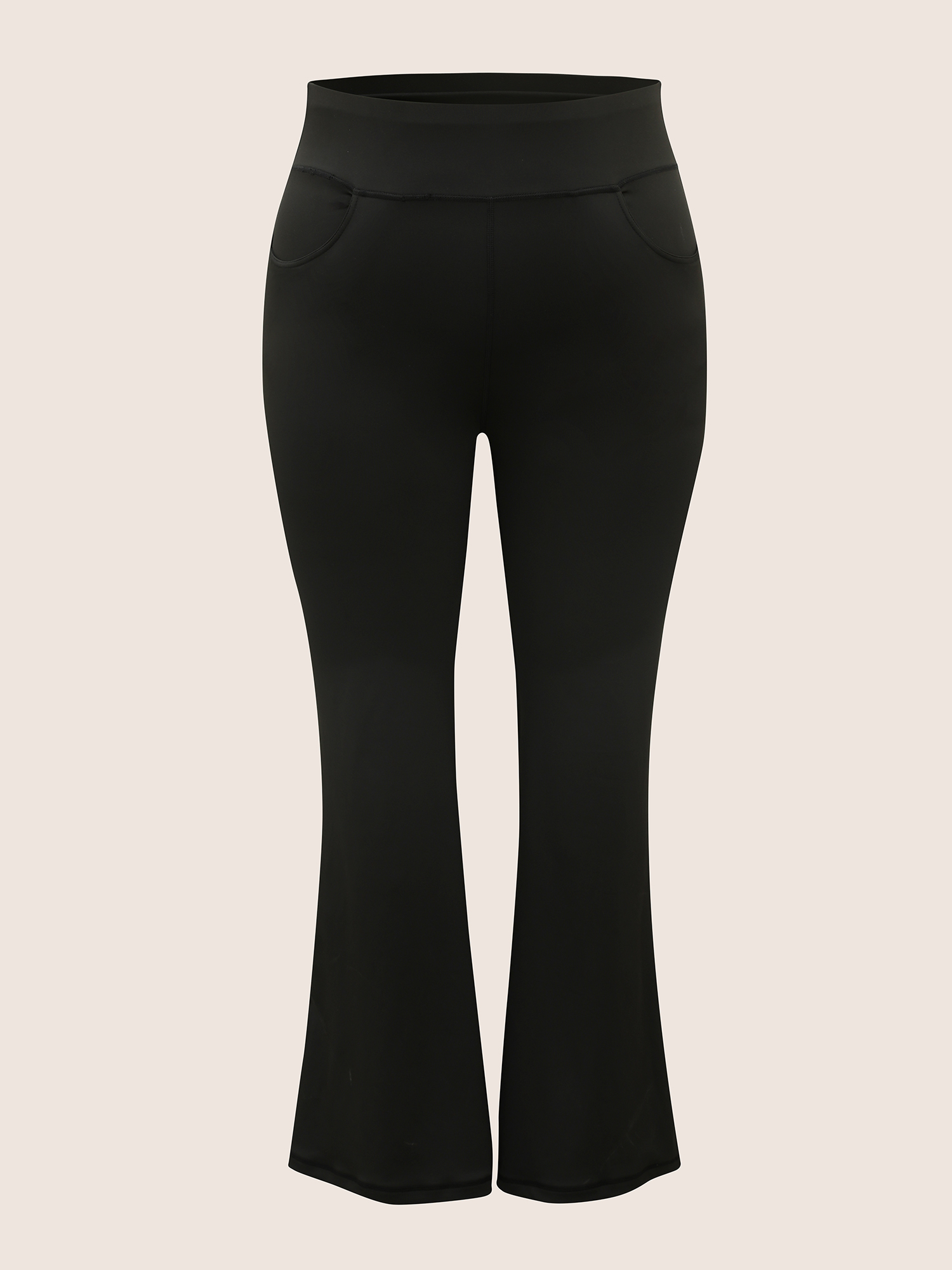 Plus Size Mid Rise High Stretch Bootcut Leggings Women Black Casual High stretch Bootcut Mid Rise Everyday Leggings BloomChic 14-16/1X 