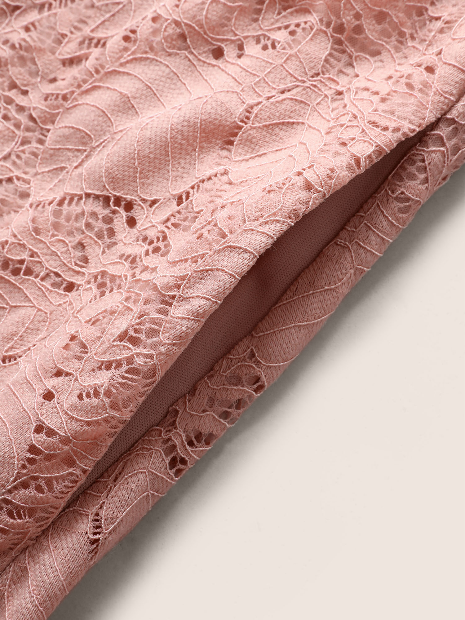 

Plus Size Crochet Lace Wrap Hem Tank Midi Dress Blush Women Elegant Petal edge Round Neck Sleeveless Curvy BloomChic