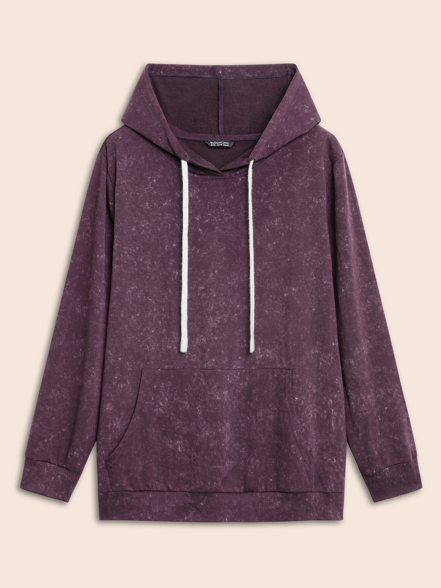 Plus Size Women Dailywear Plain Elastic cuffs Regular Regular Sleeve Long Sleeve Hooded Pocket Casual Sweatshirts BloomChic 