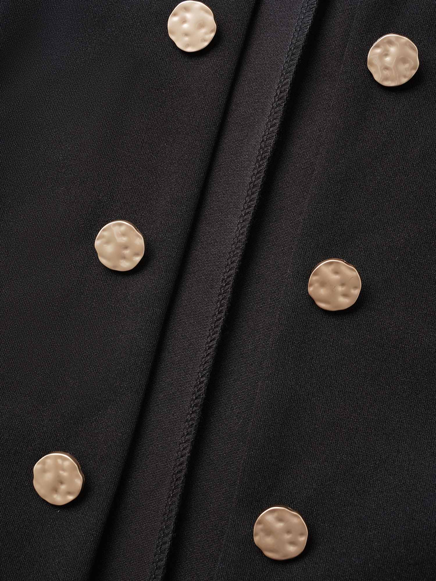 

Plus Size Button Detail Open Front Jacket Women Black Button Everyday Jackets BloomChic