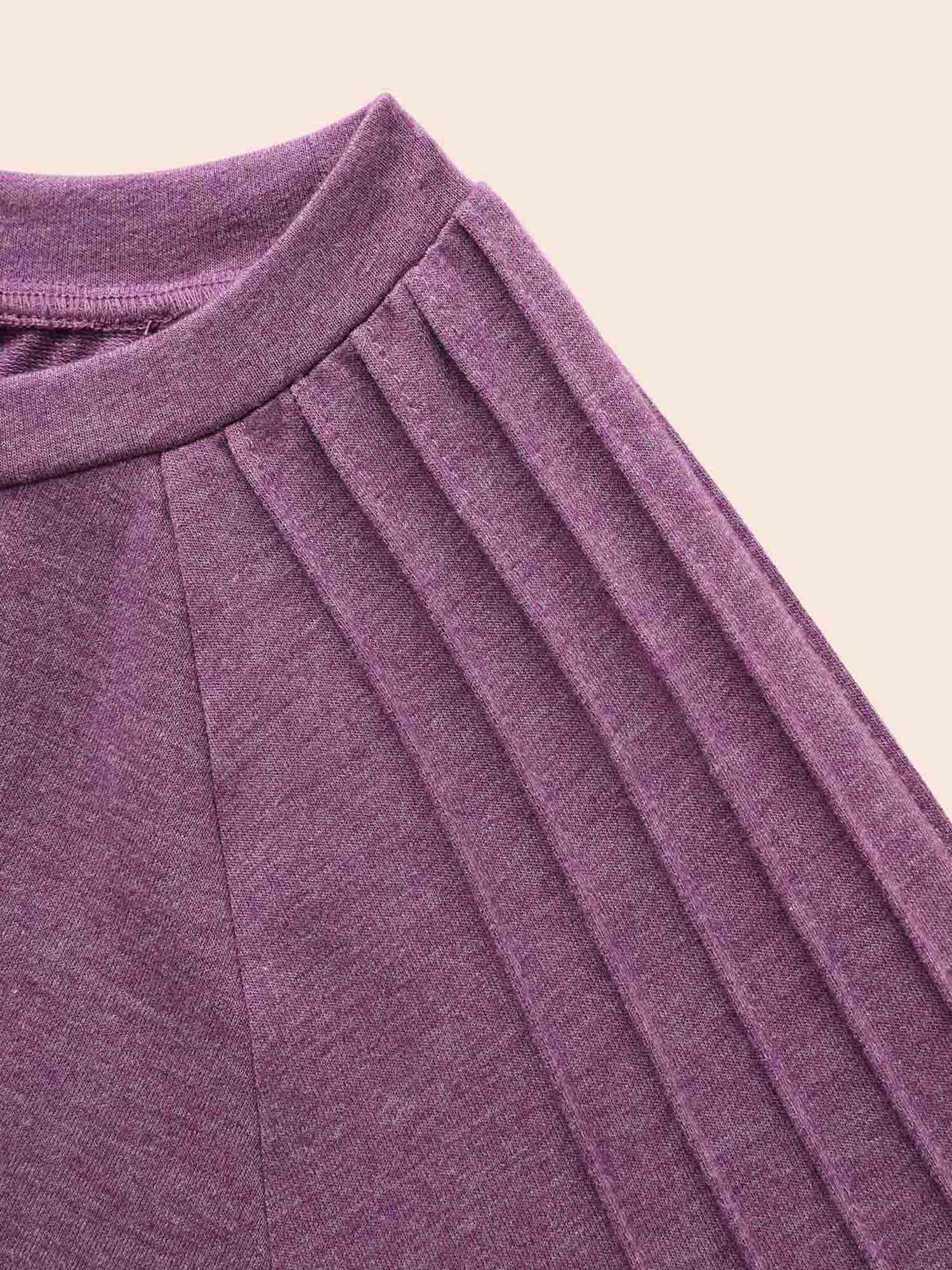 

Plus Size Solid Heather Raglan Sleeve Pleated Sweatshirt Women Deeppurplered Casual Pleated Round Neck Everyday Sweatshirts BloomChic