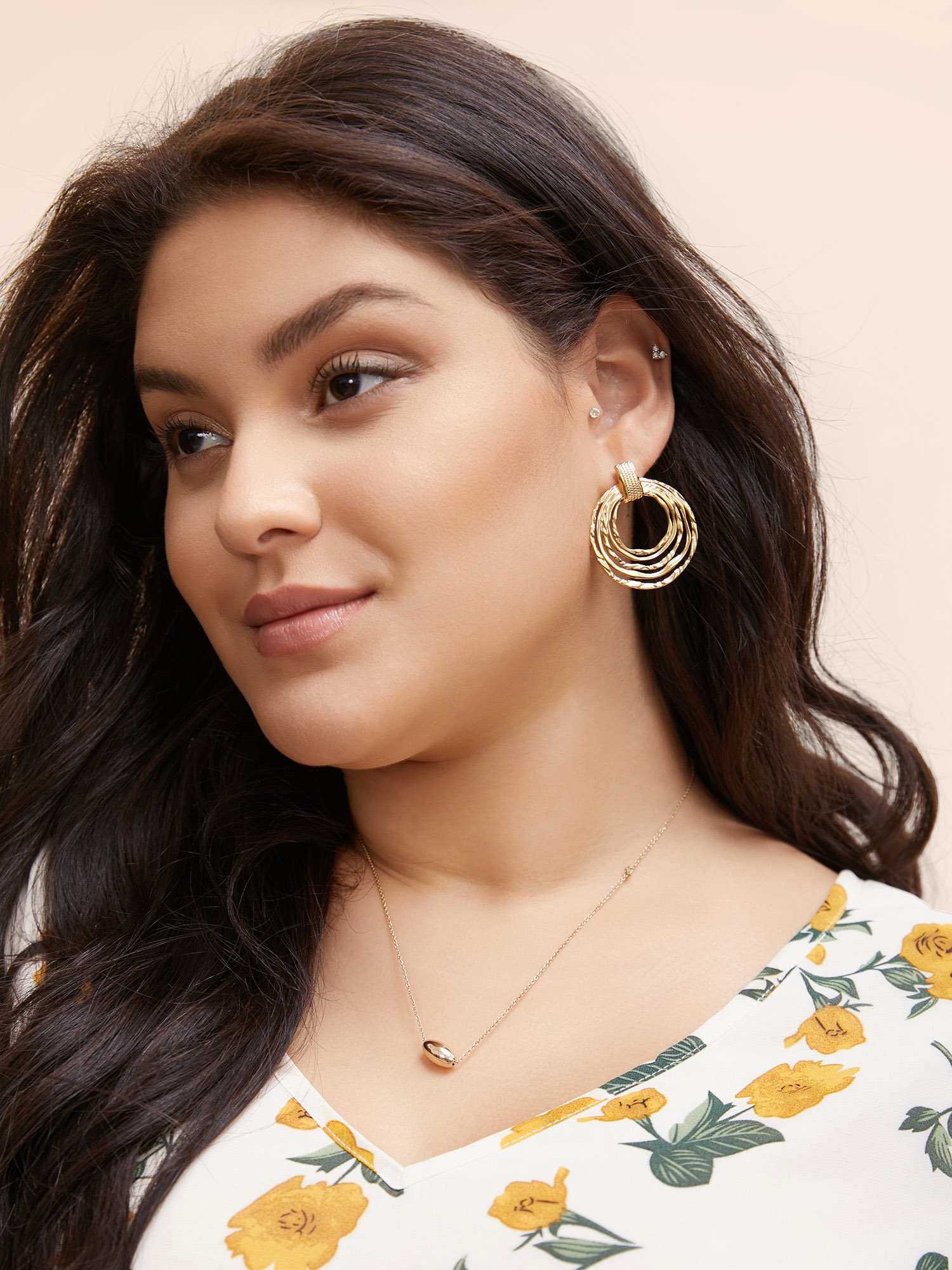 Tiered Hoop Earrings One Size Earrings BloomChic