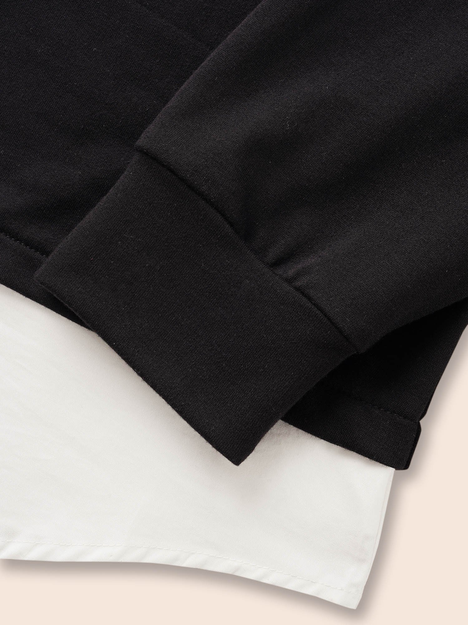 Plus Size 2-In-1 Shirt Collar Contrast Patchwork Sweatshirt Women Black Work From Home Contrast Shirt collar Work Sweatshirts BloomChic 14-16/1X 