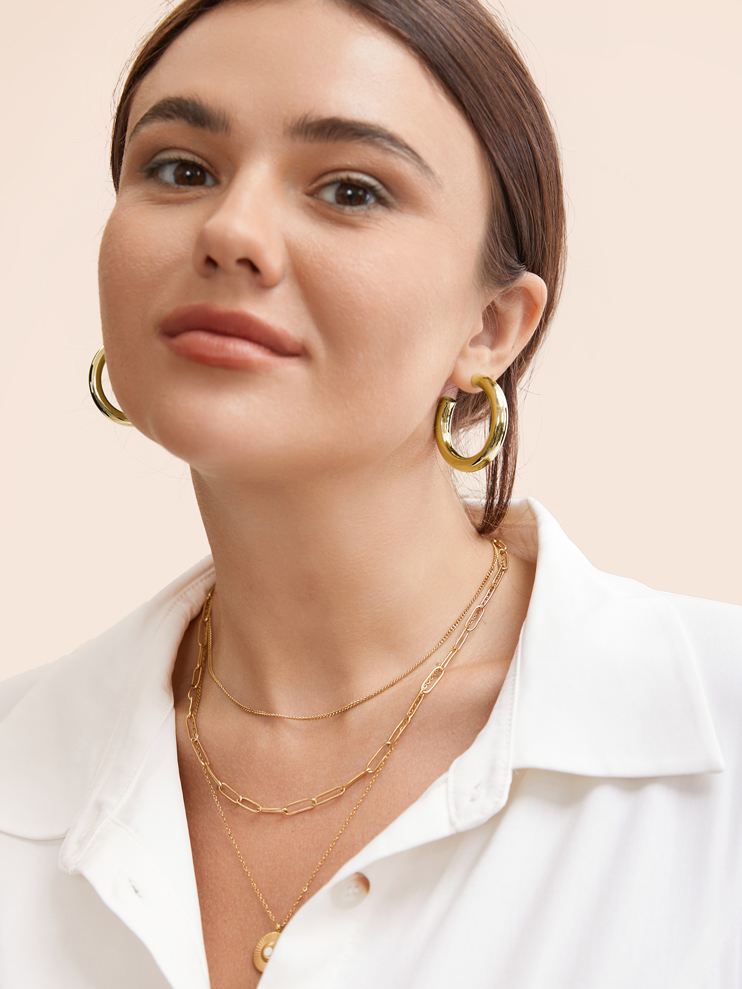 Gold-plated Small Hoop Silver Earrings Work One Size At the Office Earrings BloomChic