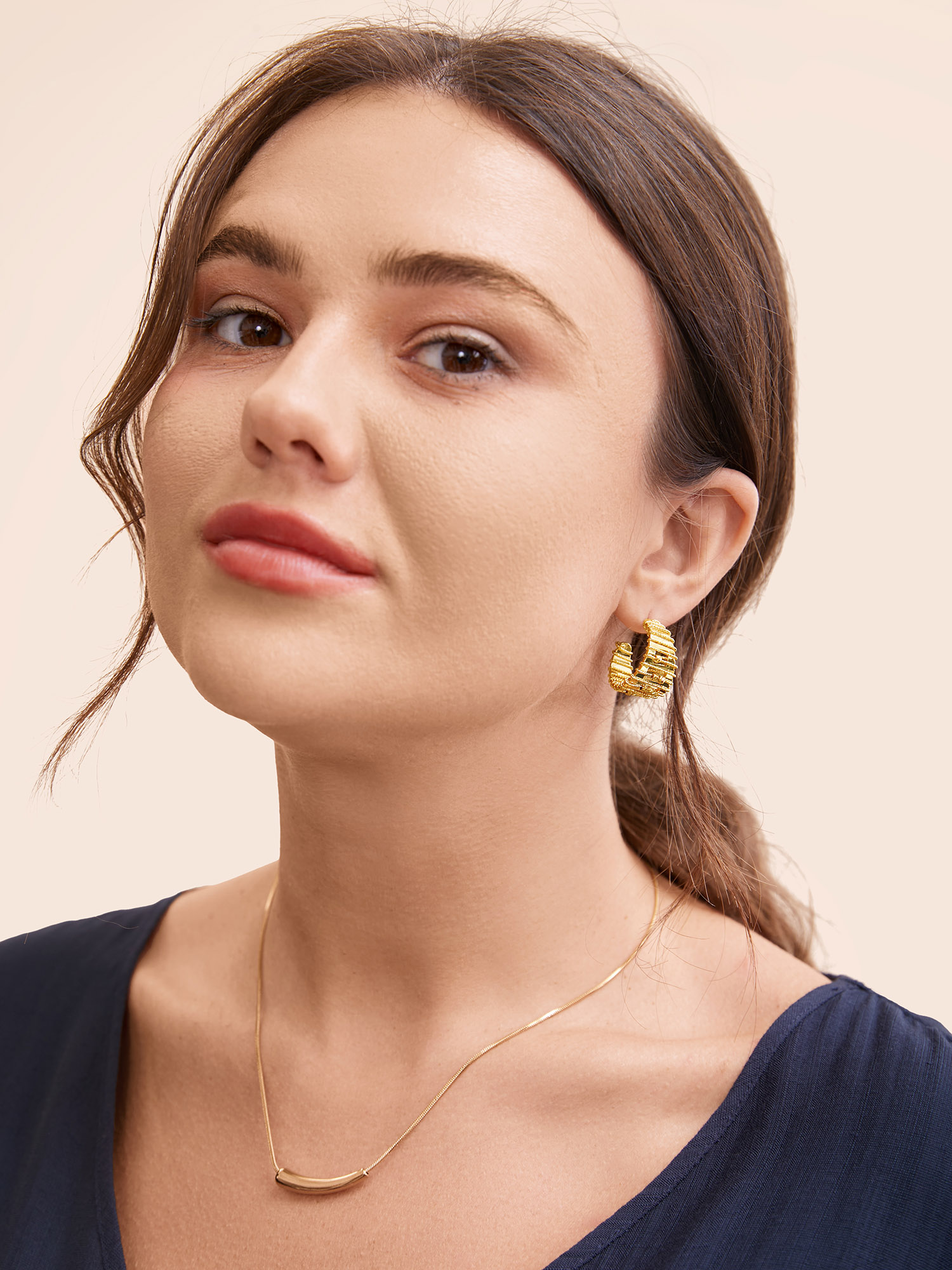 High-End Twisted Glossy Earrings Work One Size At the Office Earrings BloomChic